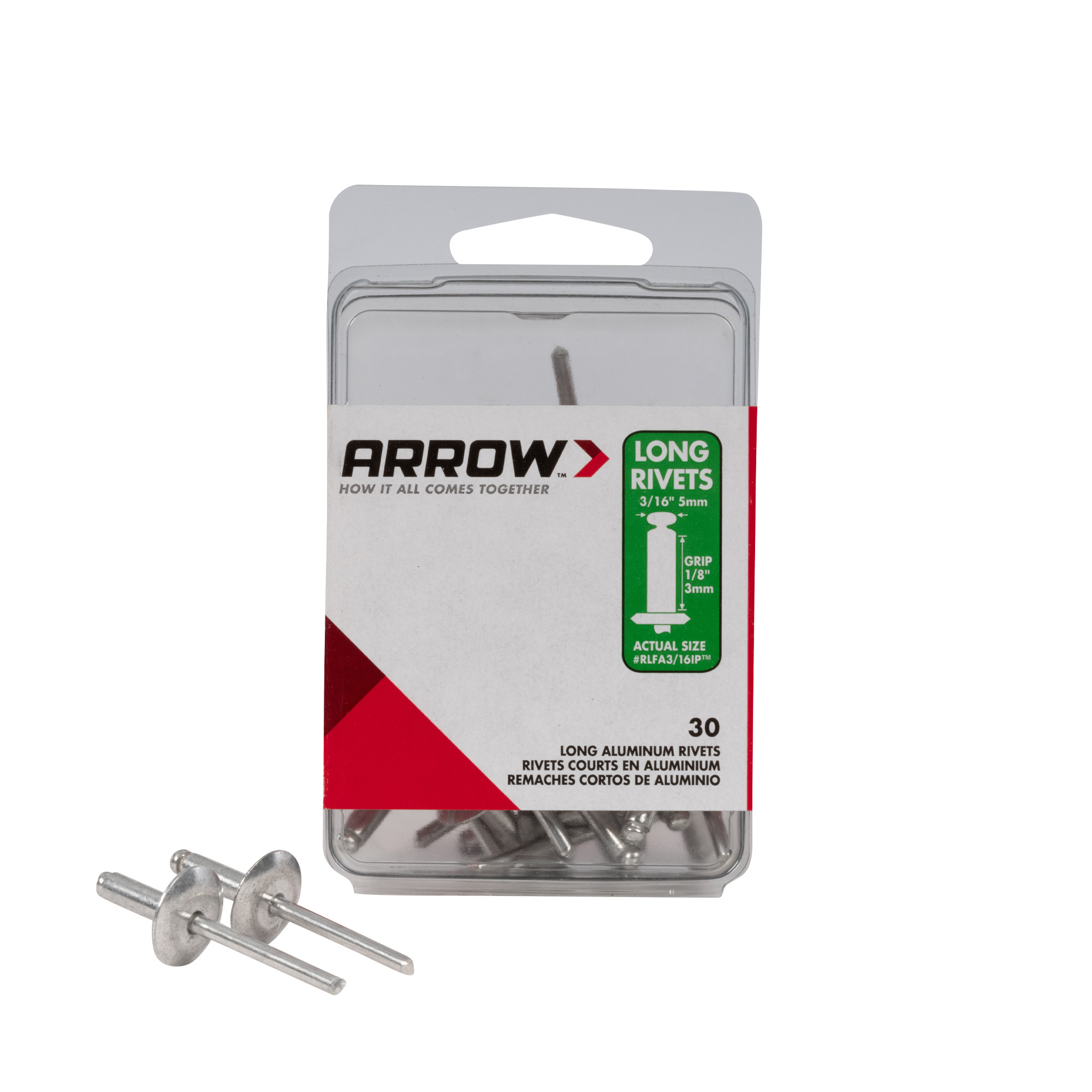 Arrow RLFA3/16IP Long Large Flange Aluminum 3/16-Inch Pop Rivets