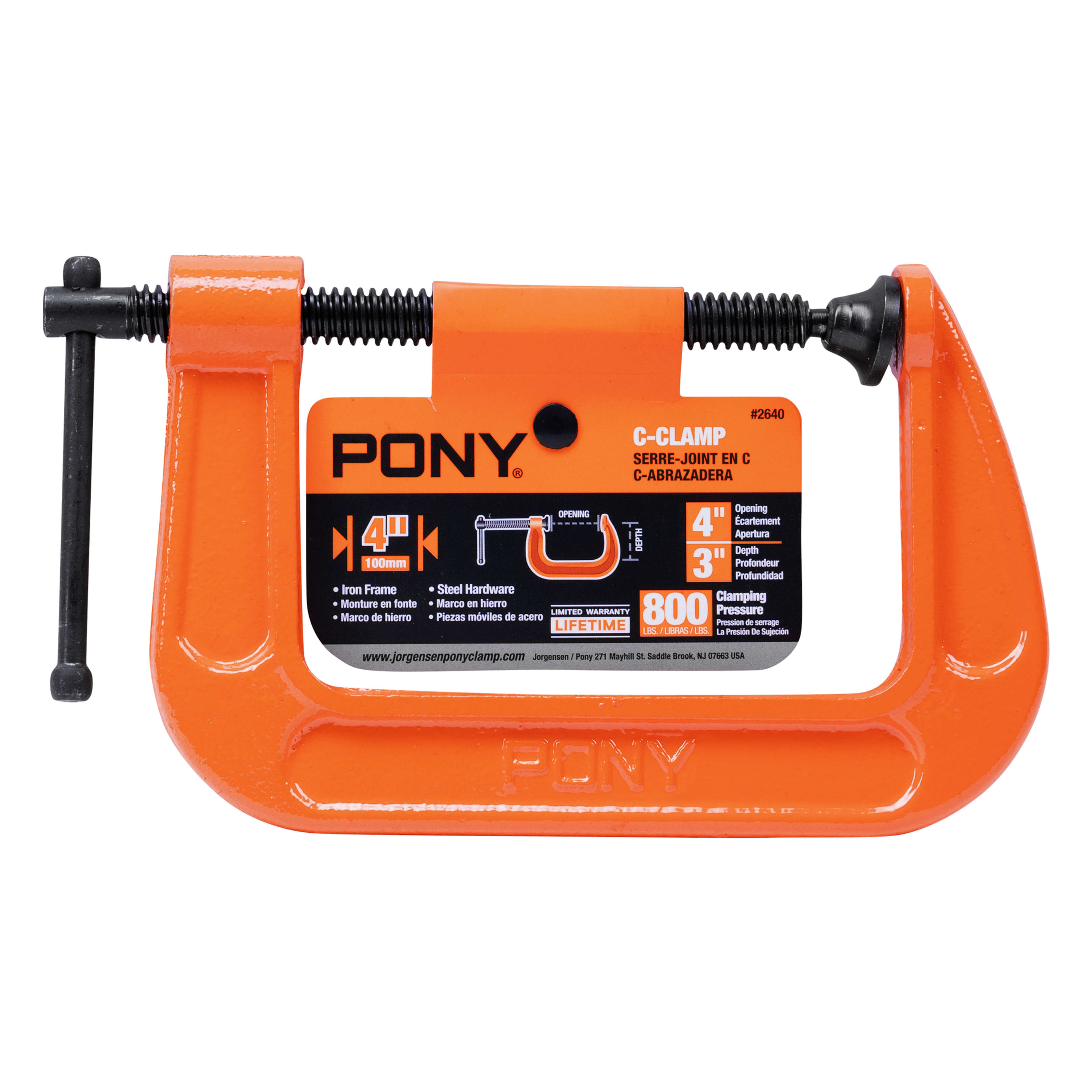 Pony 2640 C-Clamp, 4 in