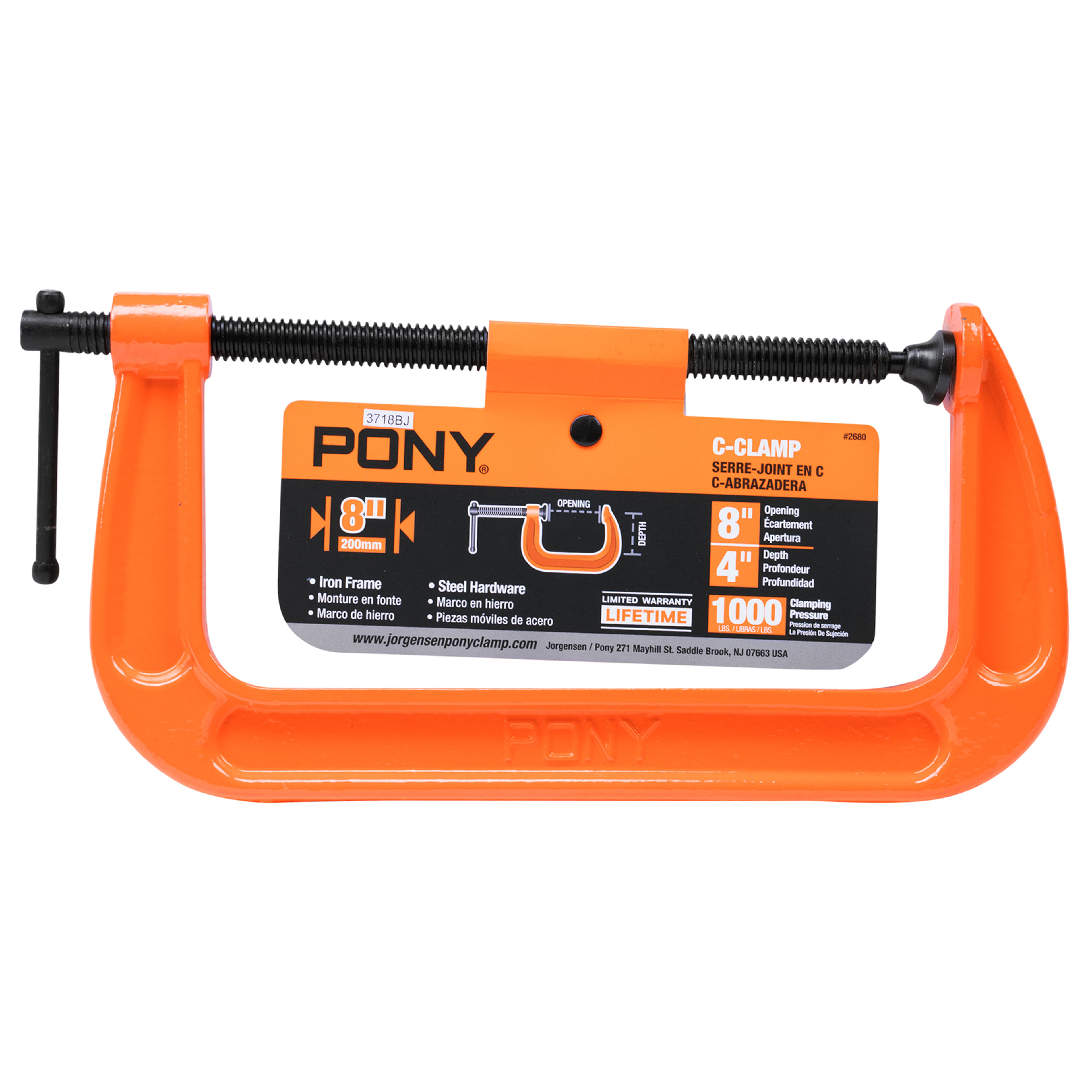 Pony 2680 C-Clamp, 8 in