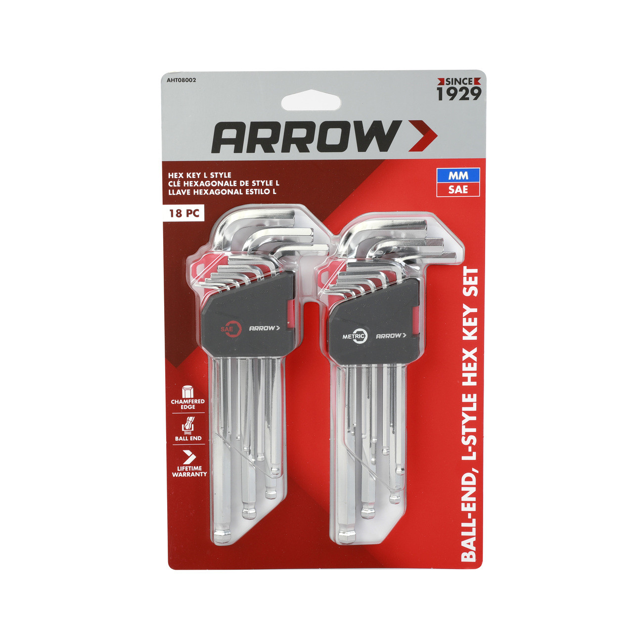 Arrow L-style Hex Key Set with Universal Measurements - 9 Pieces