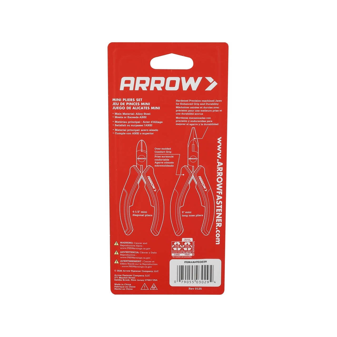 Arrow Steel Mini Pliers Set - Diagonal and Long Needle Nose
