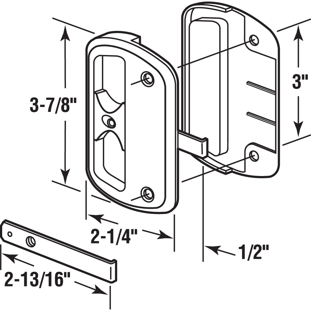 1-7/16 in. White Plastic Sliding Screen Door Latch and Pull (Single Pack)