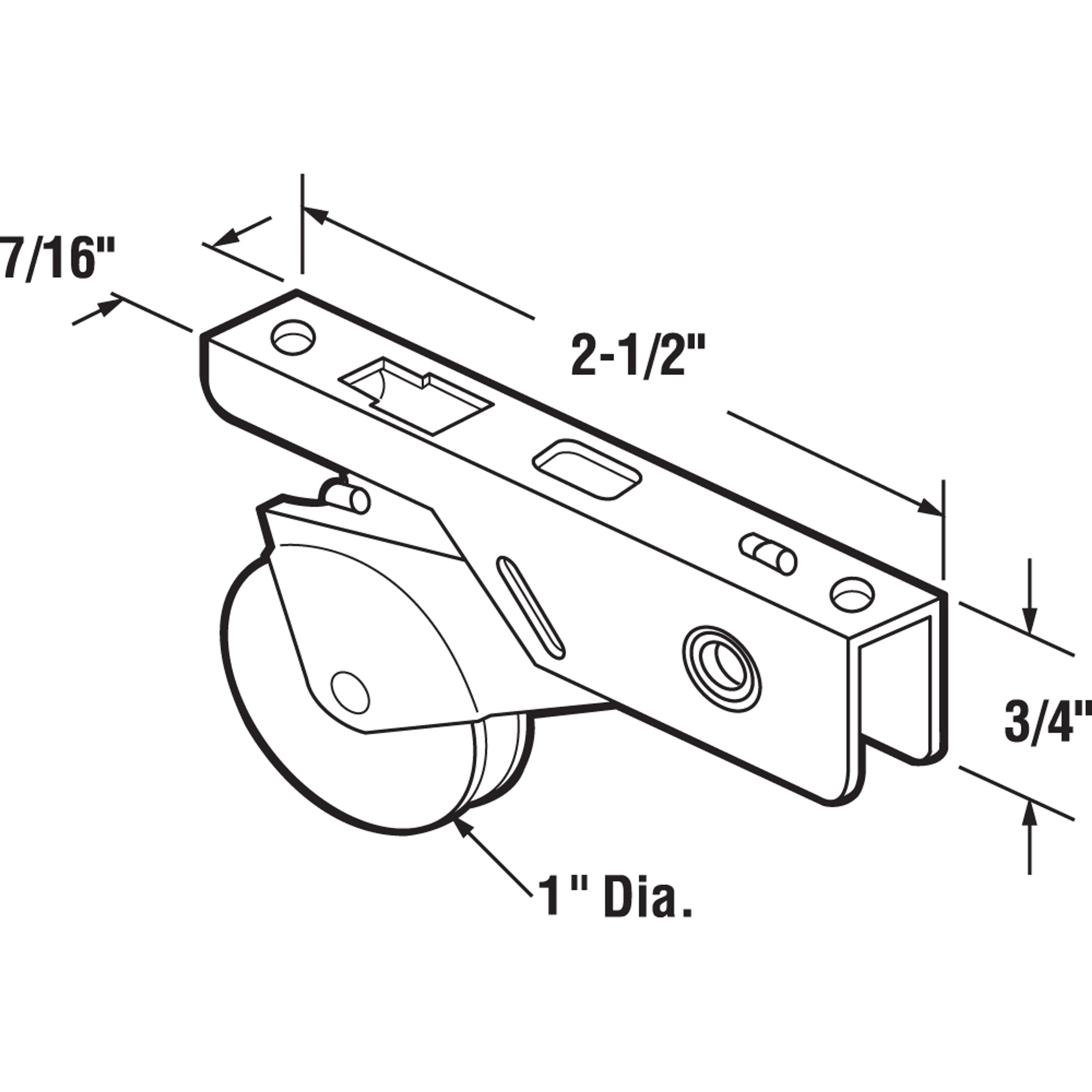 1 in. Stainless Steel Screen Door Roller Assembly, for Bay Mills (2 Pack)