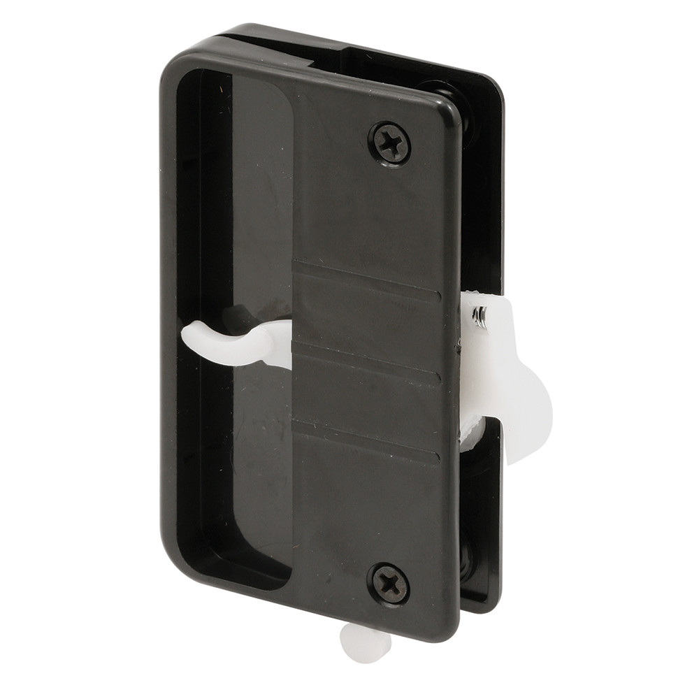 Black Plastic Screen Door Latch and Pull with Security Lock, for