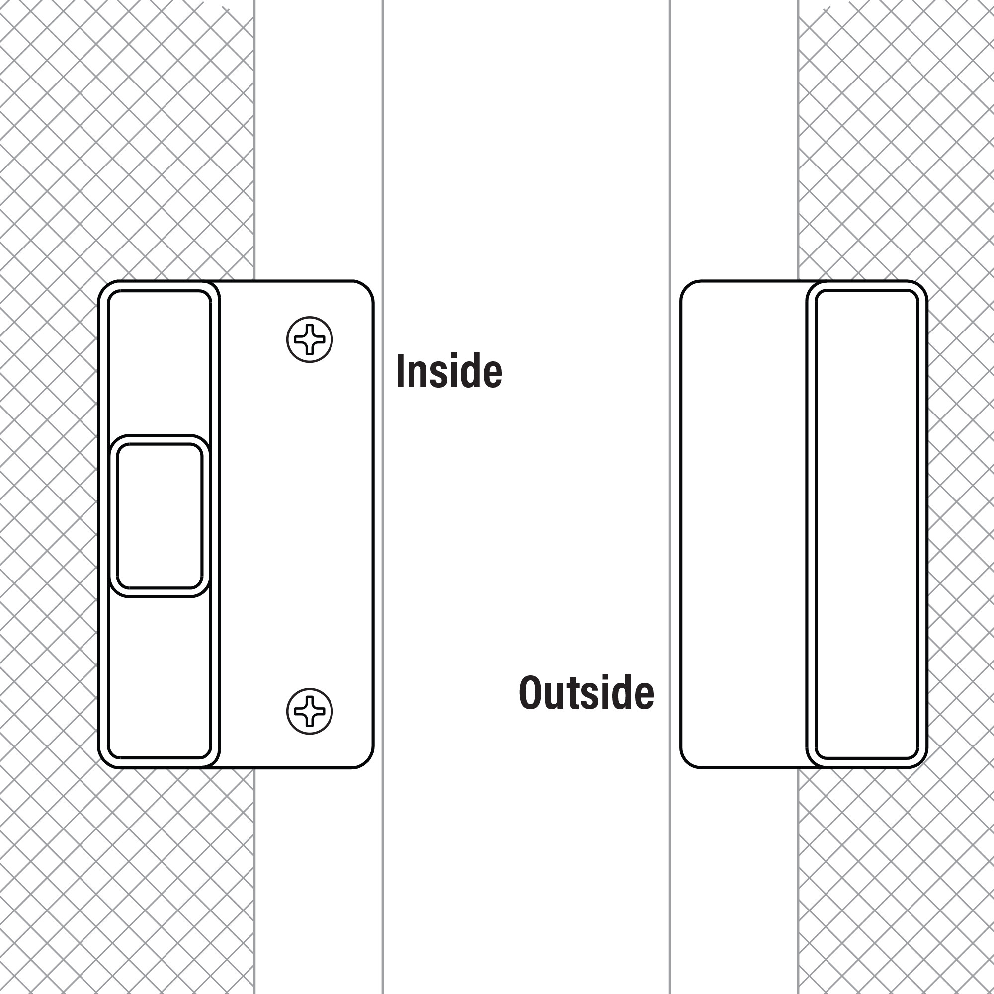 1/2 in. Thick Door Sliding Screen Door Handle, for Columbia Series