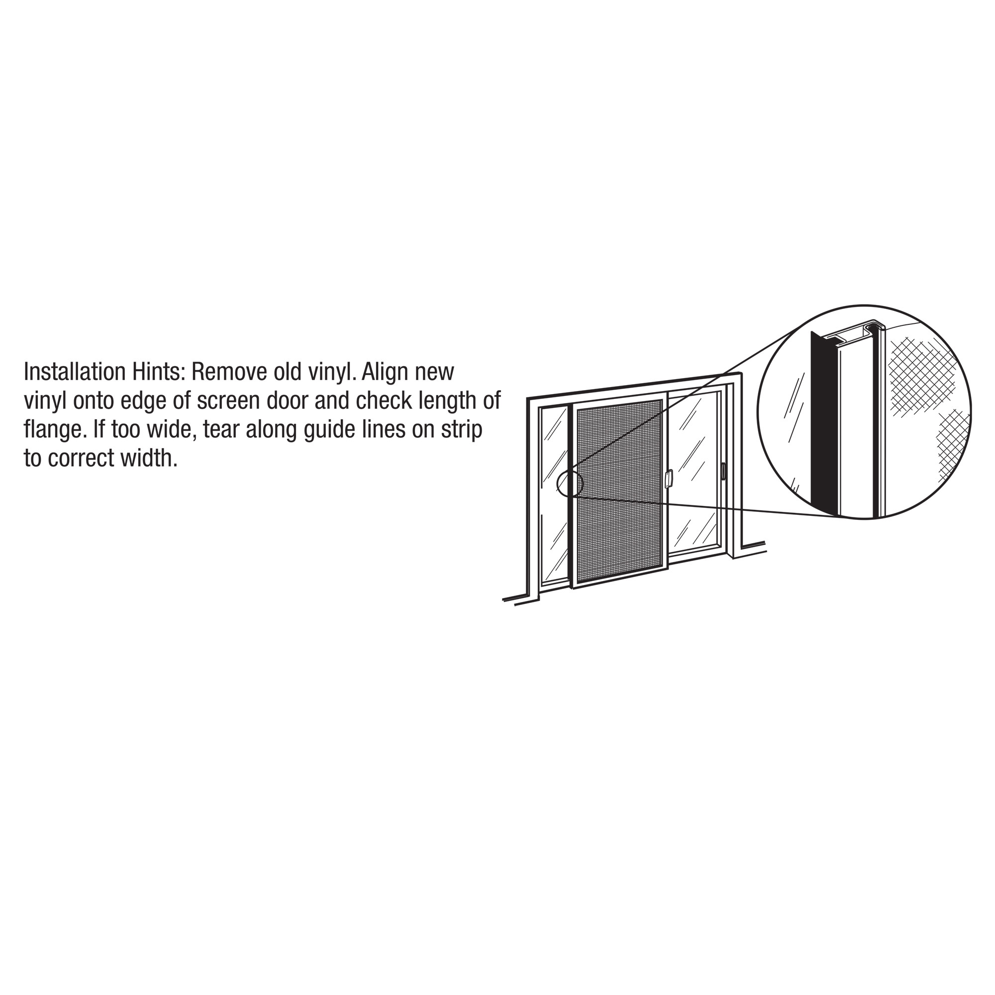 3/4 in. to 1-3/8 in. x 7 ft., Black Vinyl Sliding Screen Door