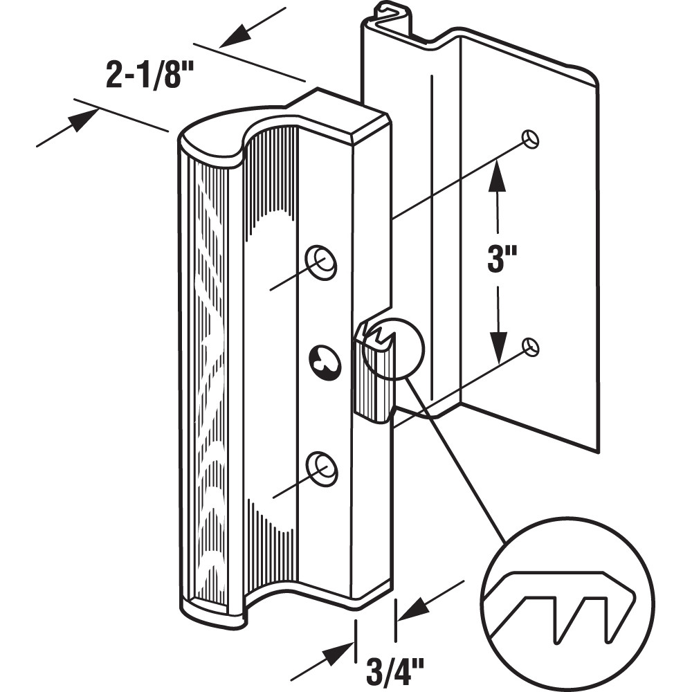 Aluminum, Patio Door Surface Mounted with Clamp, for International Windows (Single Pack)