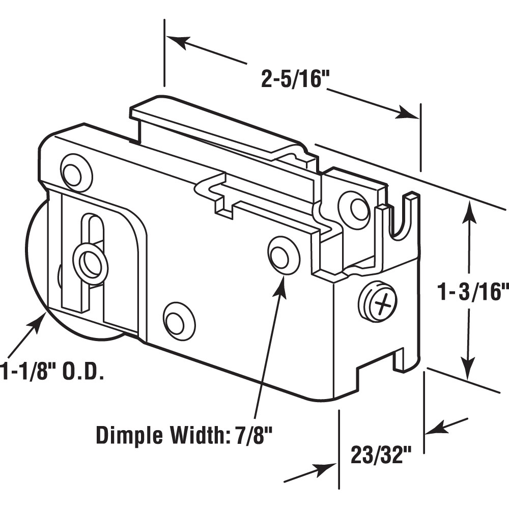 1-1/8 in. Steel, C-Tab Ball Bearing Roller Assembly (Single Pack)