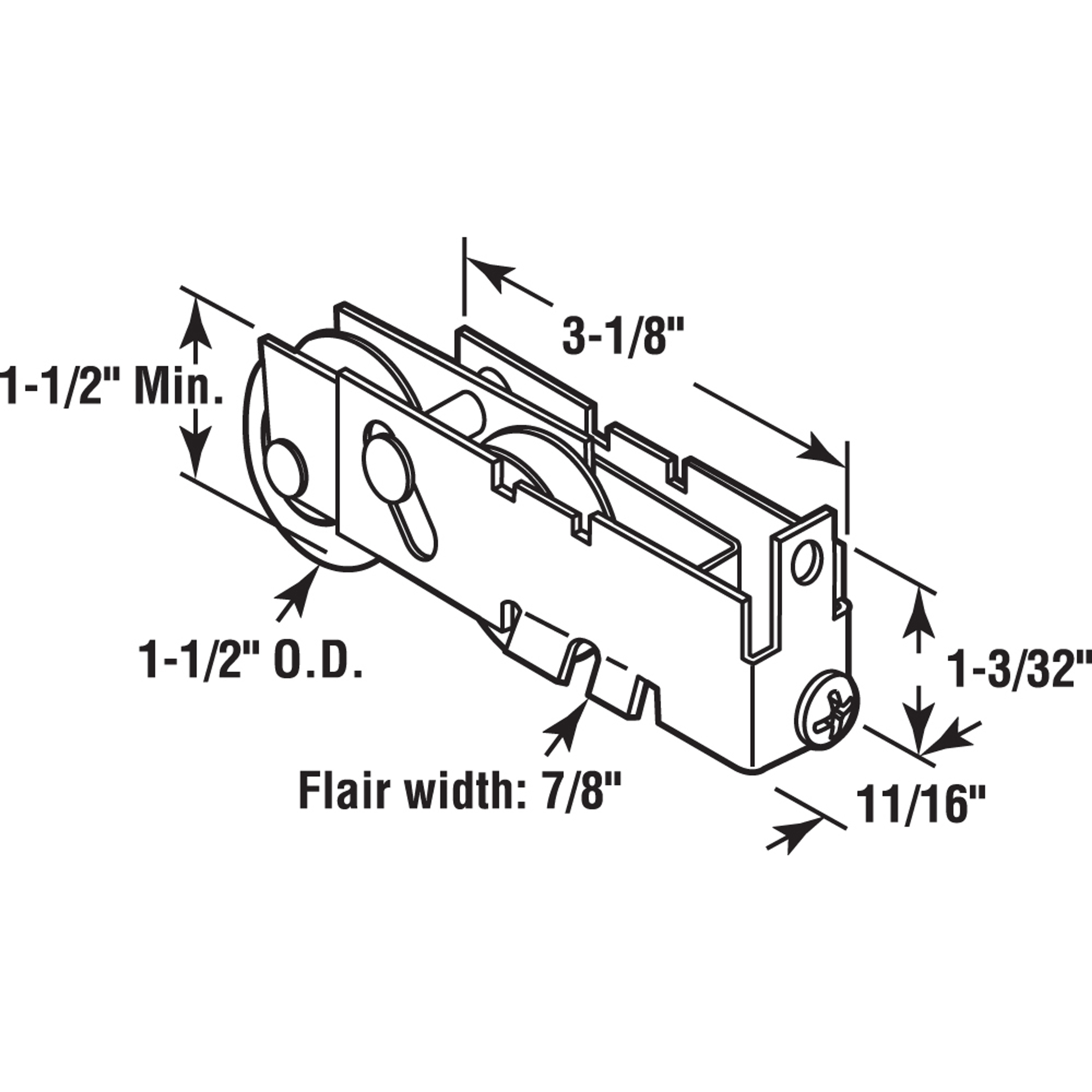 1-1/2 in. Nylon Ball Bearing Tandem Roller Assembly, Fleetwood (Single Pack)