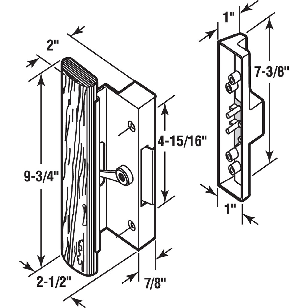 Black Diecast Sliding Door Handle with Wood Handle (Single Pack