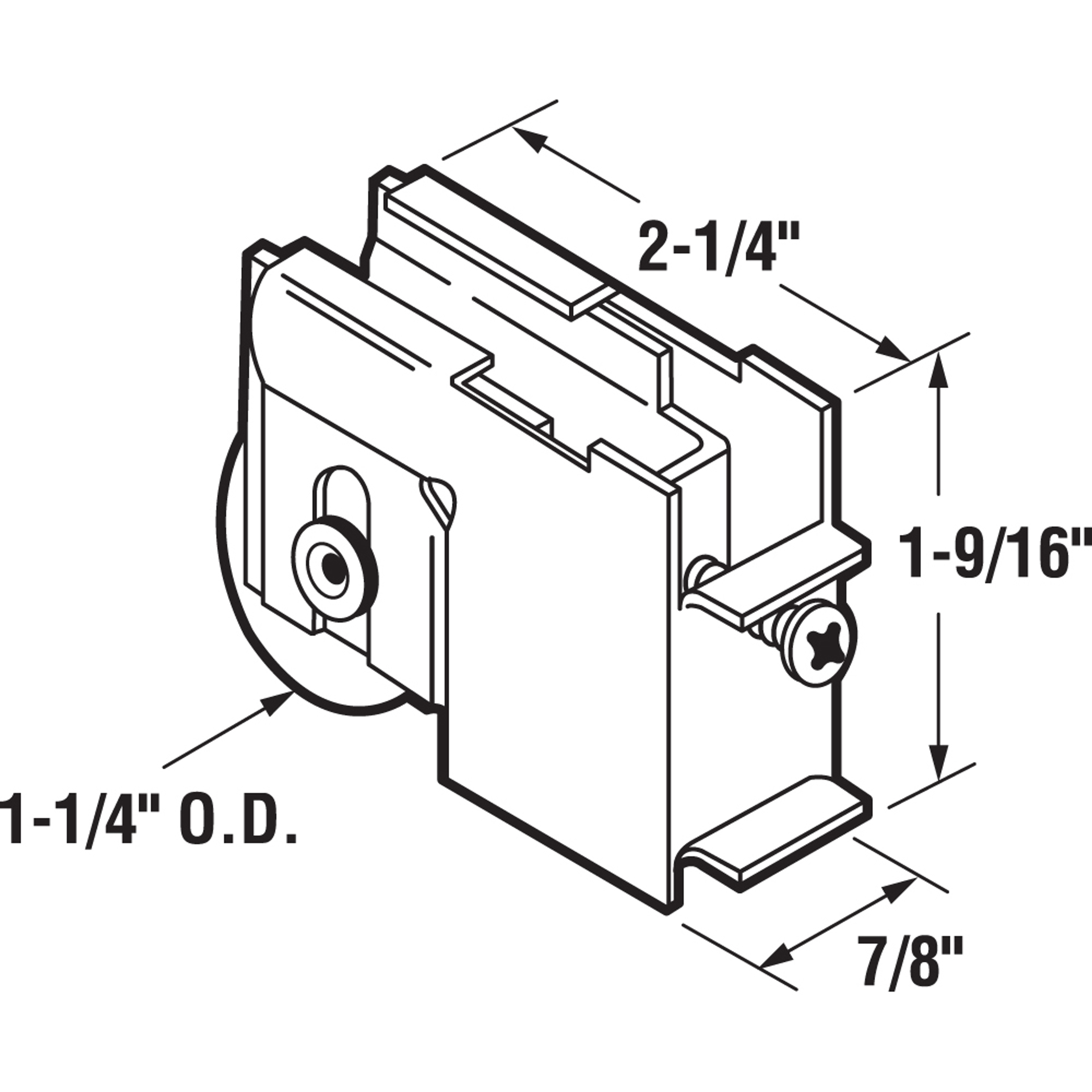 1-1/4 in. Steel Ball Bearing Sliding Door Roller Assembly, for Peachtree Citation Doors (Single Pack)