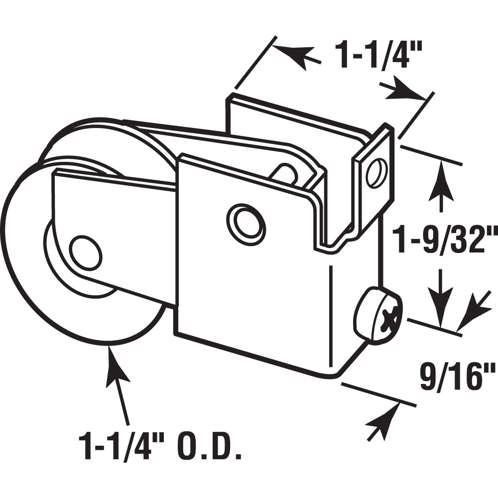 1-1/4 in. Steel Ball Bearing, F-Tab Style Rollers (Single Pack)