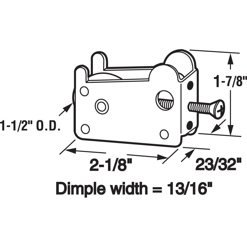 1-1/2 in. Steel, Sliding Door Tandem Roller Assembly, for Rolleze Glass Doors (Single Pack)
