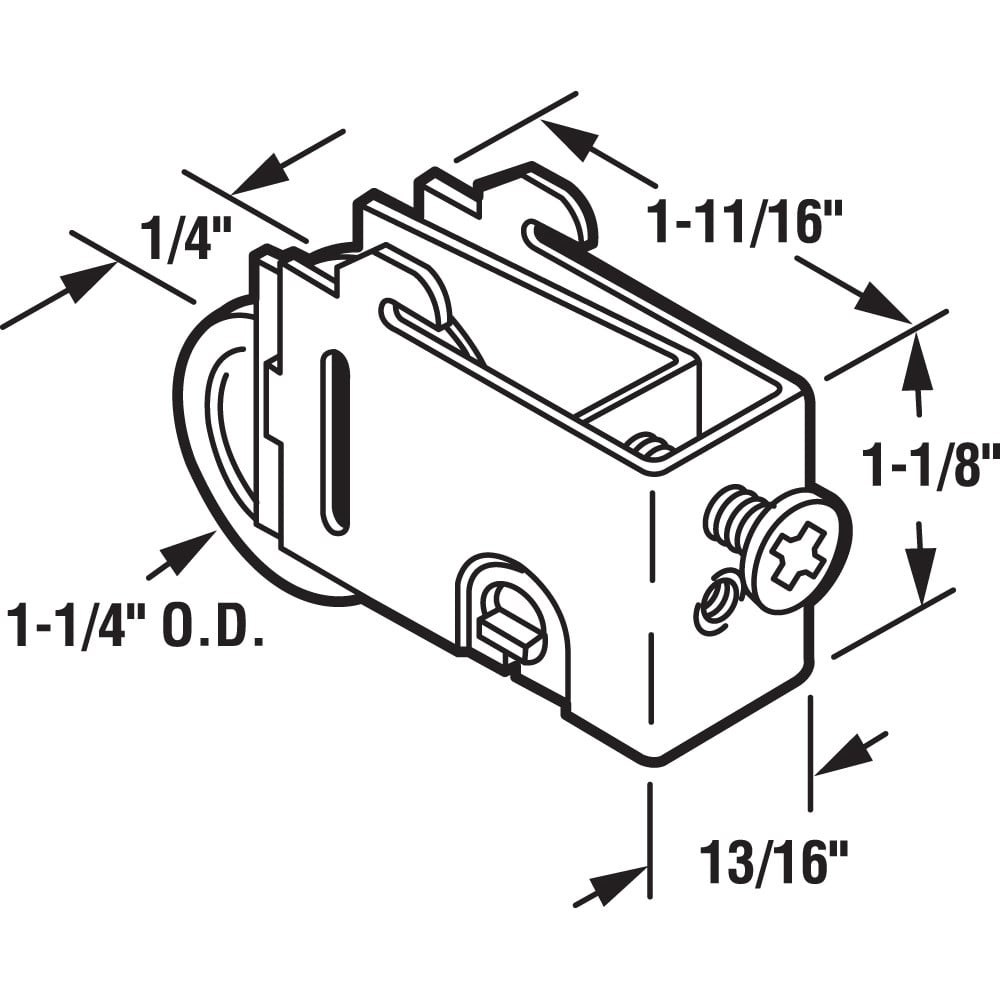 1-1/4 in. Stamped Steel Roller Assembly, Unique Housing (Single Pack)