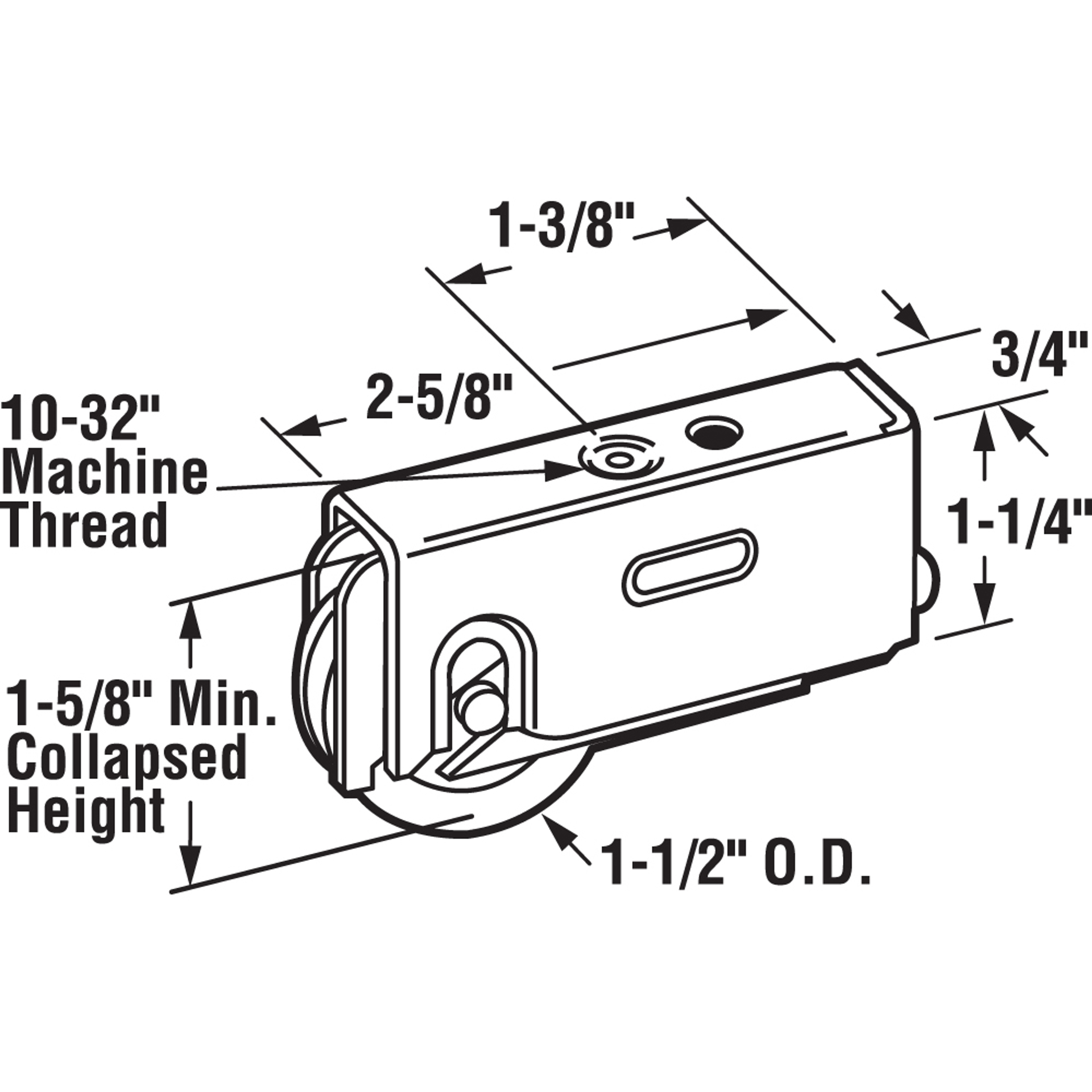 1-1/2 in. Stainless Steel, Plain Back, Ball Bearing Roller Assembly (Single Pack)