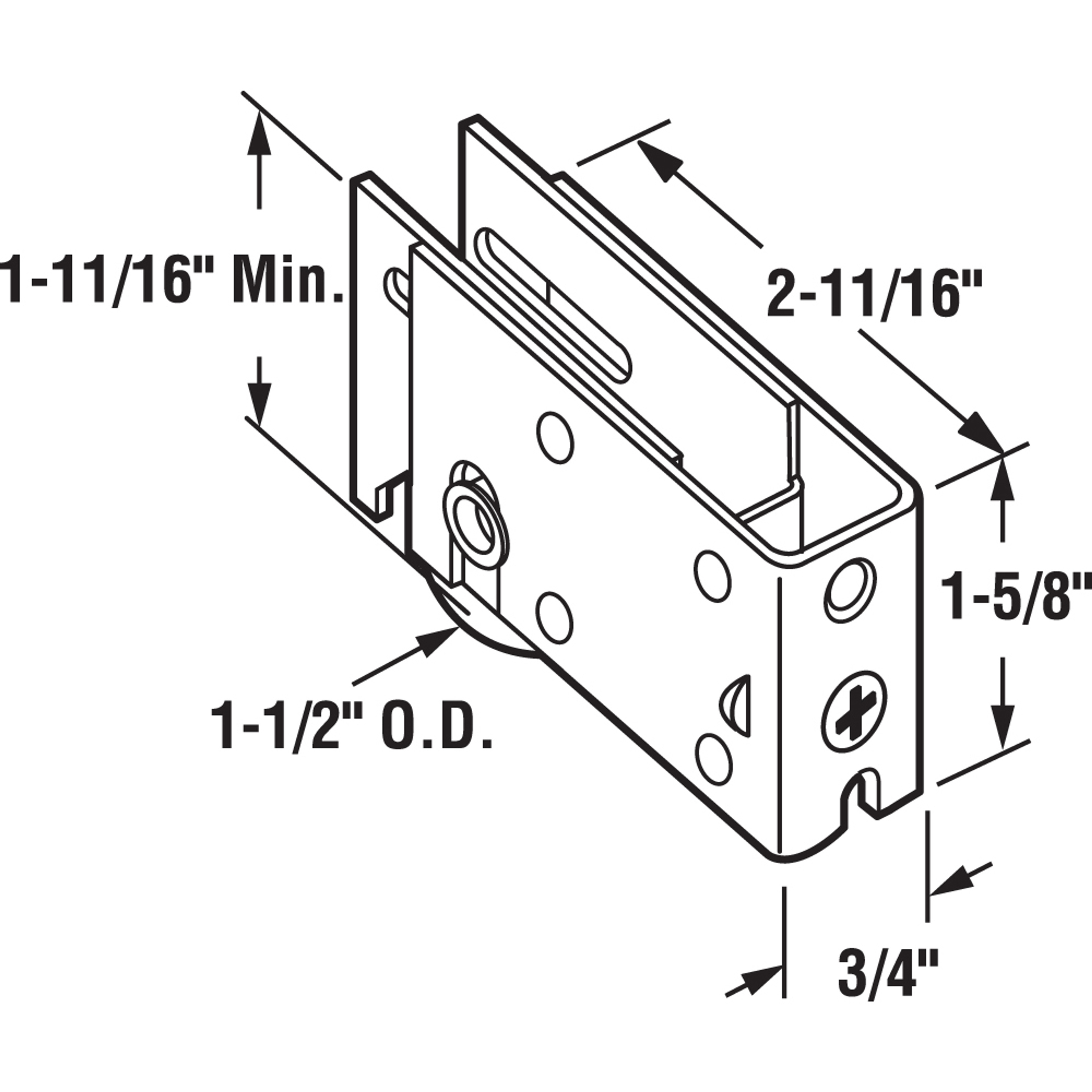 1-1/2 in. Steel Roller Assembly, Plain Back (Single Pack)