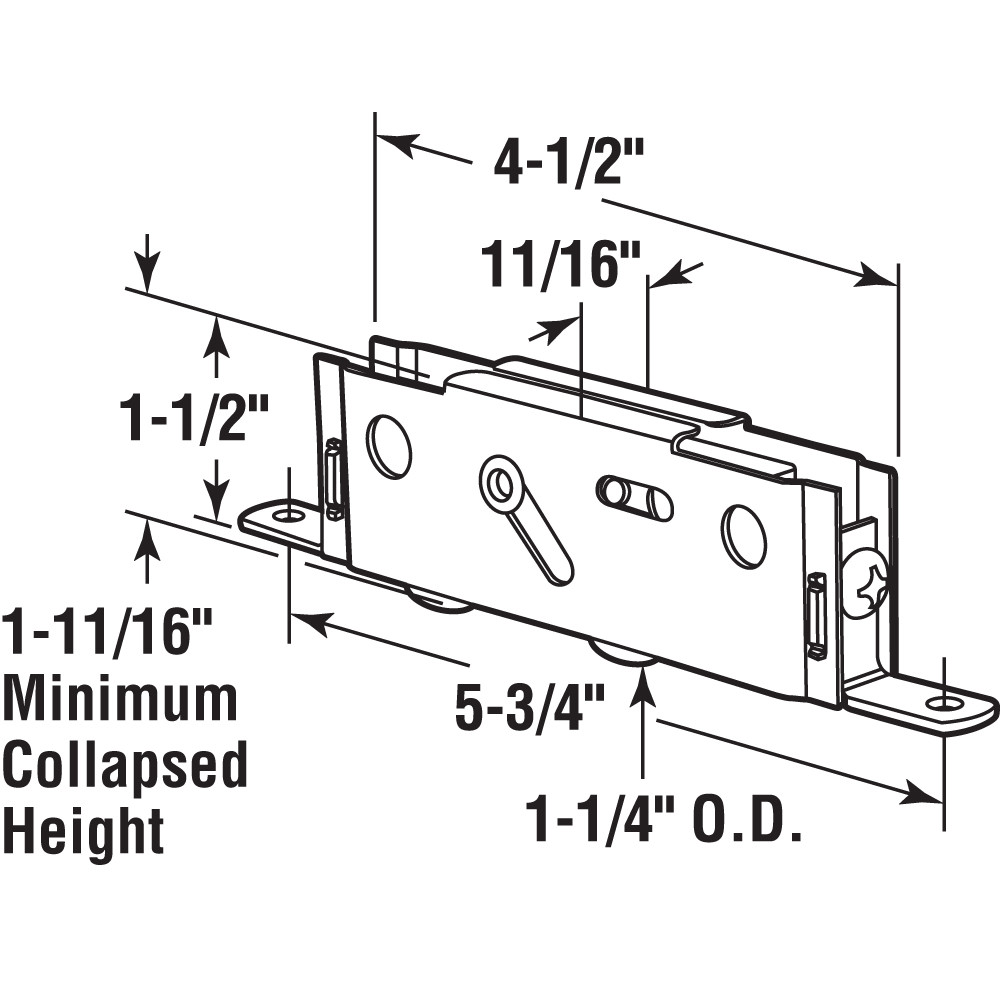 1-1/4 in. Steel Ball Bearing Low Carriage Sliding Door Roller Assembly (Single Pack)