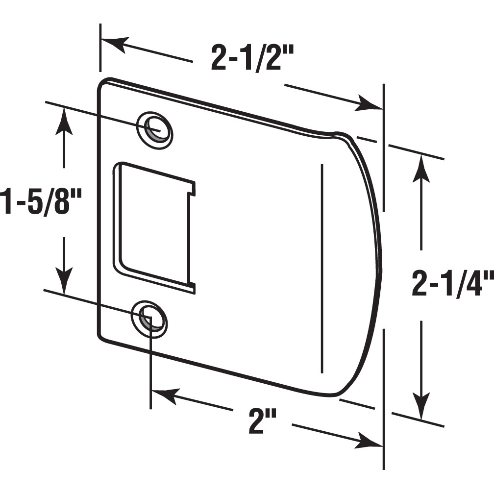 2 in. Extended Lip, Brass Plated Strike