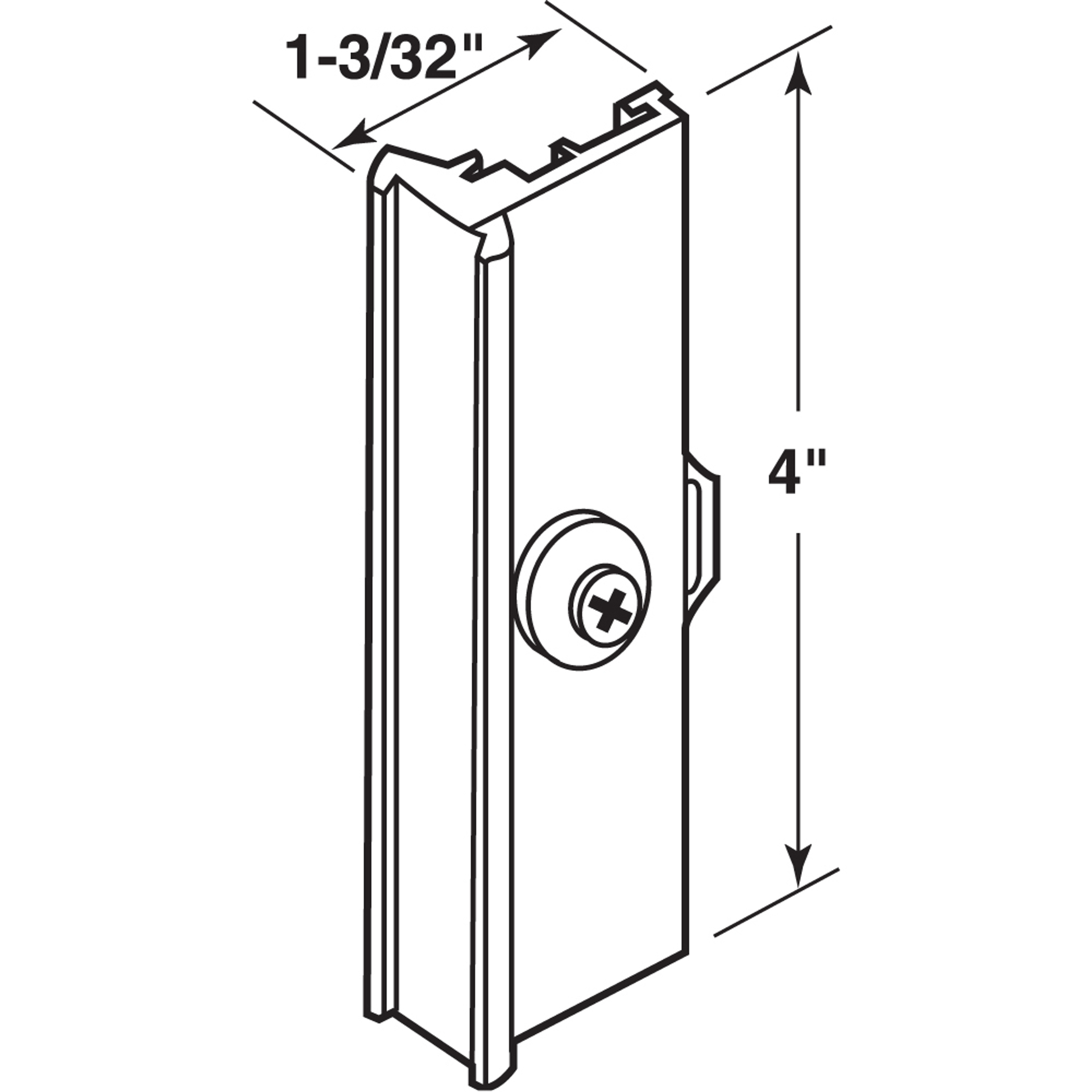 Aluminum Window Pull and Latch, 4-in. Height, Fits Hilite Windows (Single Pack)