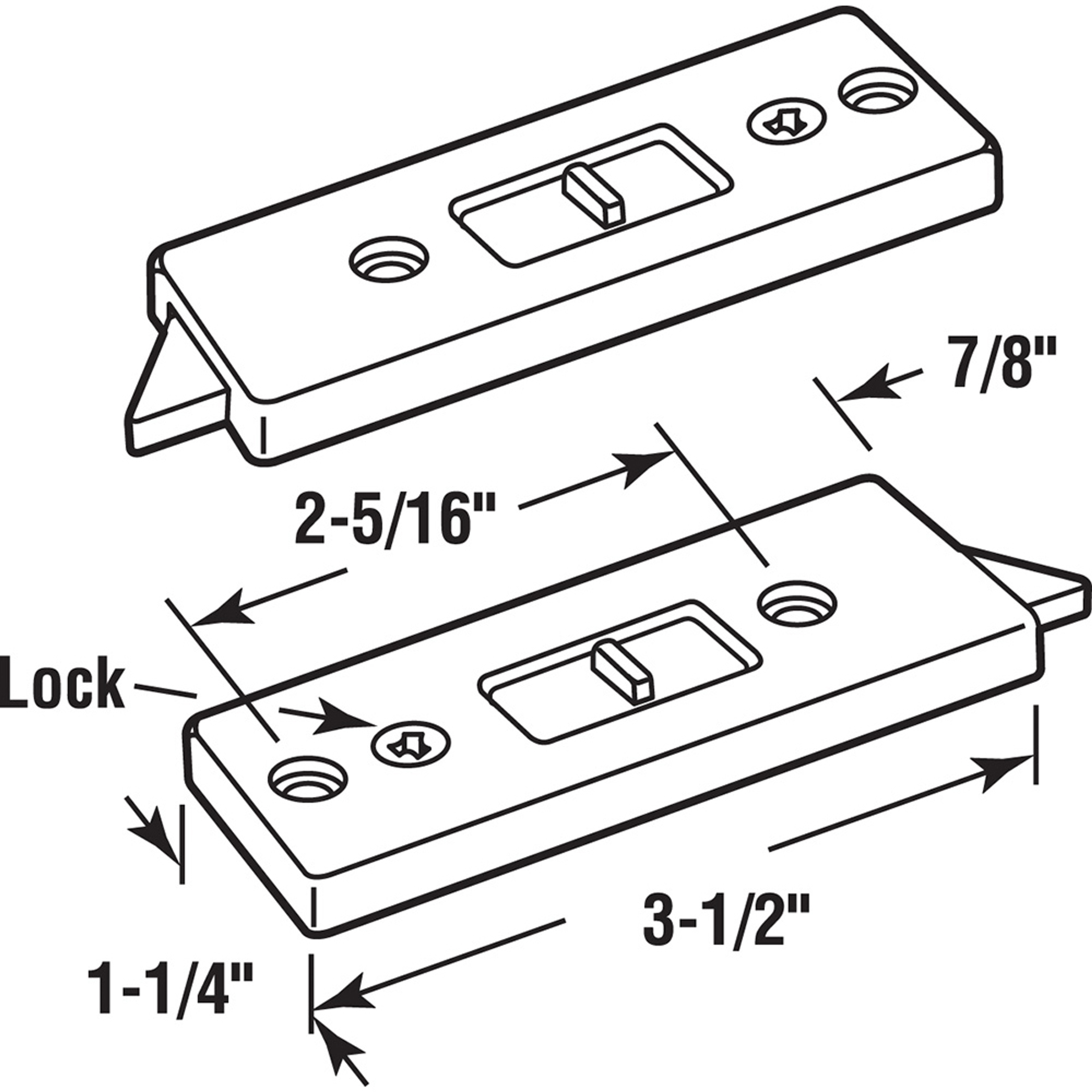 2-5/16 In., White Plastic, Spring-Loaded Tilt Latch (1 Pair)
