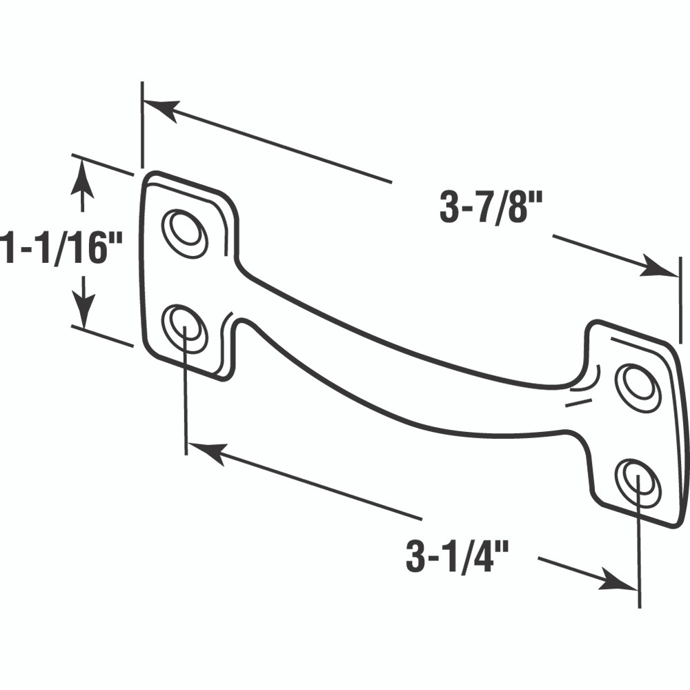 4 in. Antique Brass, Stamped Steel Sash Lift (Single Pack)