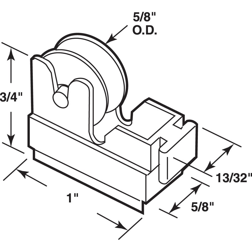 5/8 in., White Plastic with Steel Ball Bearing Roller Assembly (2 Pack)