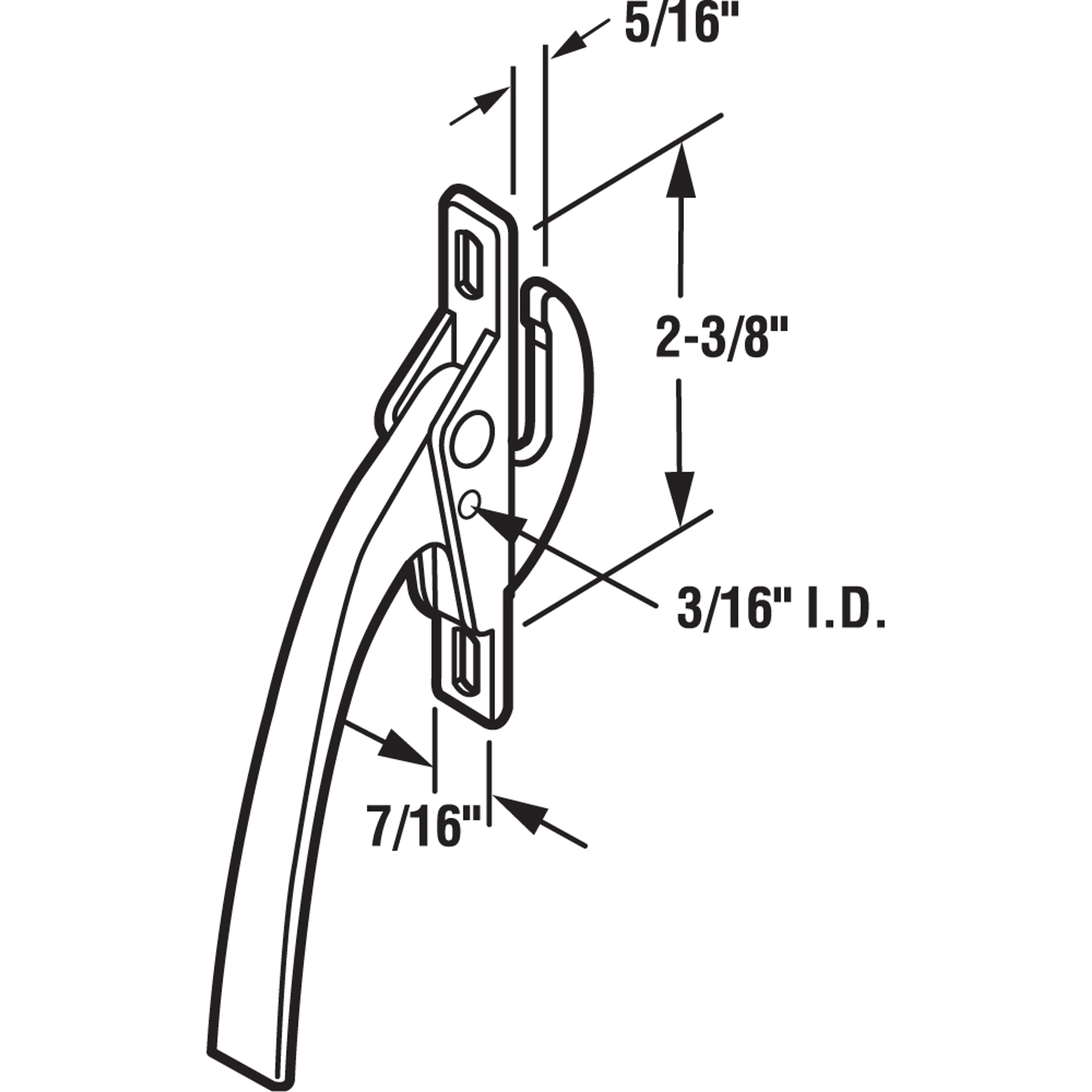 Aluminum Casement Window Locking Handle (Single Pack)