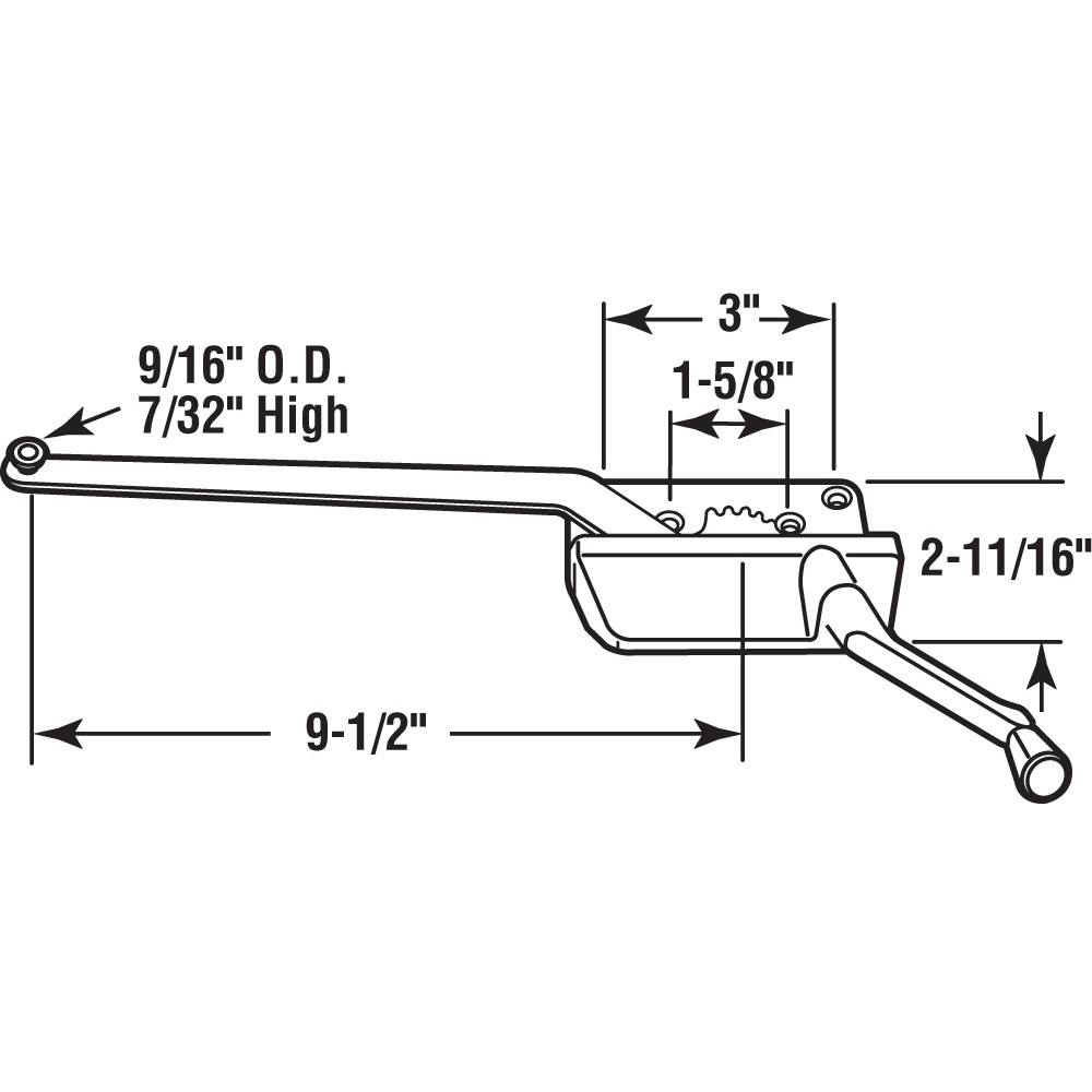 9-1/2 in., Bronze, Right Hand Casement Operator (Single Pack)