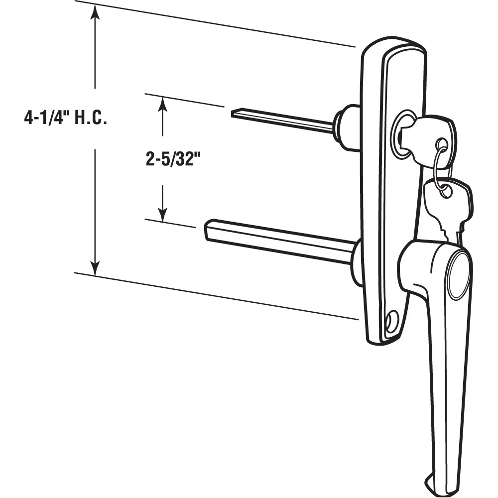 Door Left Handle Lock, Diecast Zinc, Chrome Plated (Single Pack