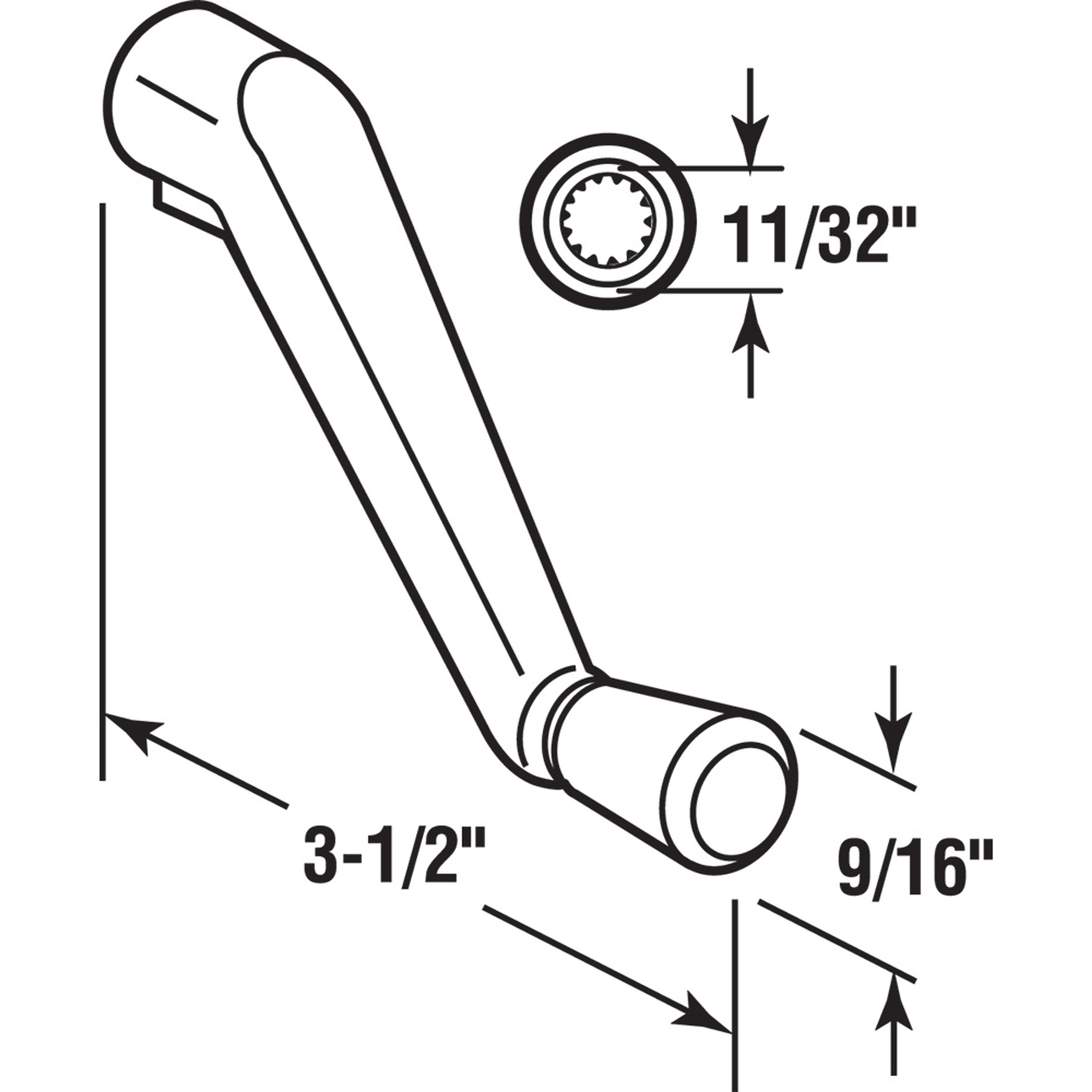  11/32 in., Aluminum, Awning Operator Crank Handle (Single Pack)