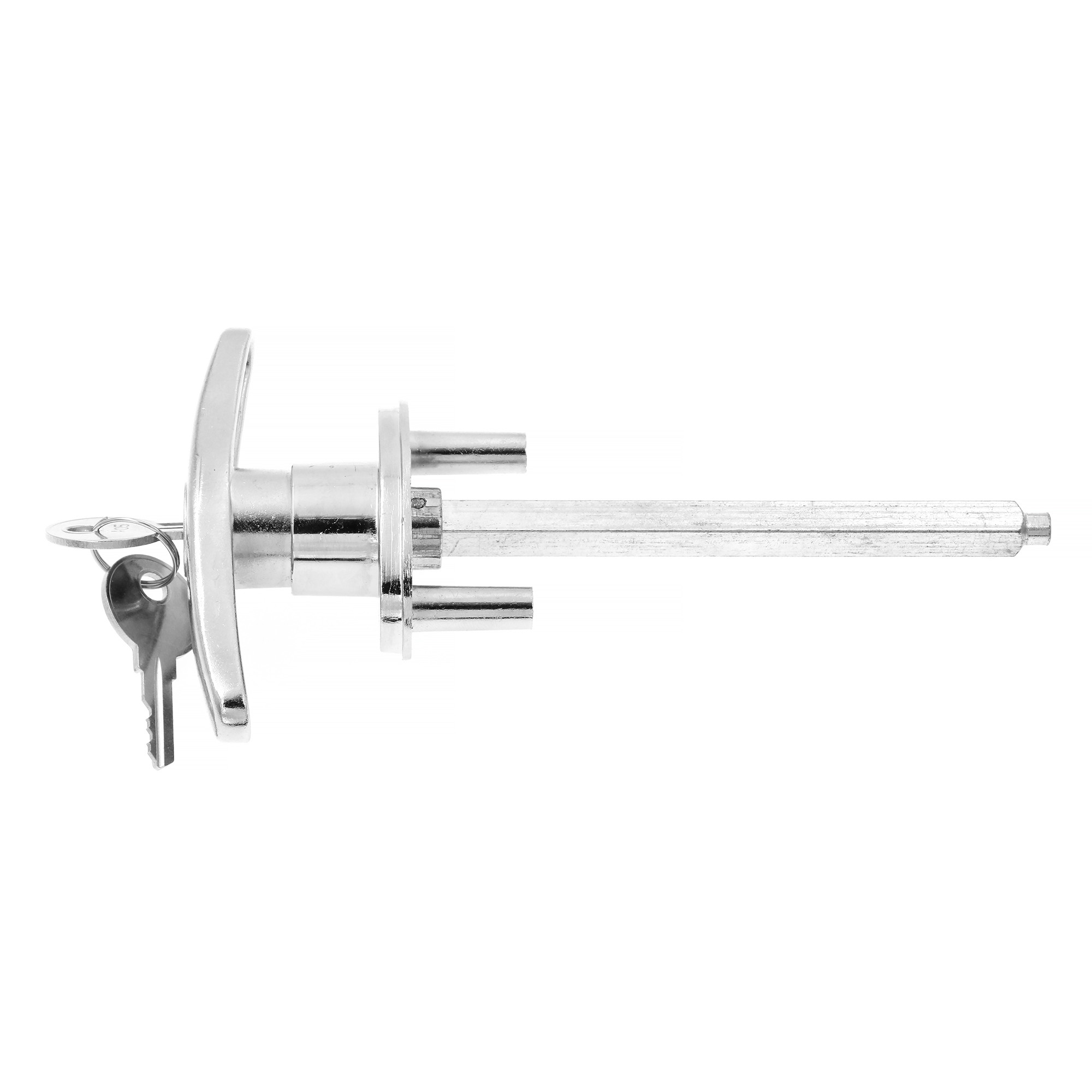 Diecast Keyed T-Handle, 5/16 In. x 4-5/8 In. Square Shaft, Chrome