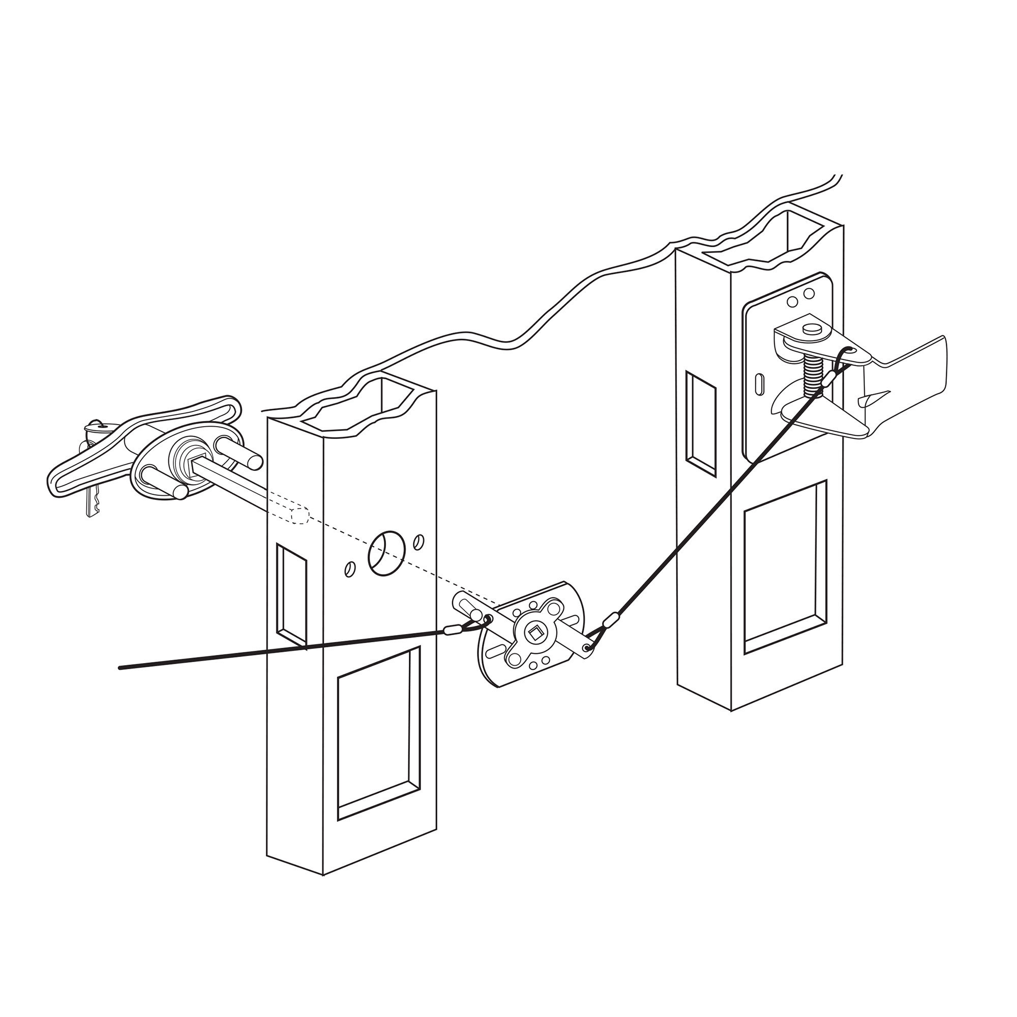 Diecast Keyed T-Handle, 5/16 In. x 4-5/8 In. Square Shaft, Chrome