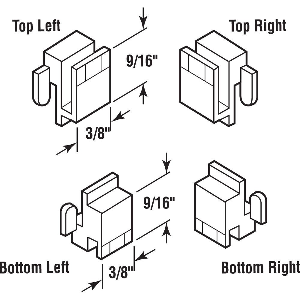3/8 in. x 9/16 in. Black Plastic Window Corner Guide, Likit (Single Pack)