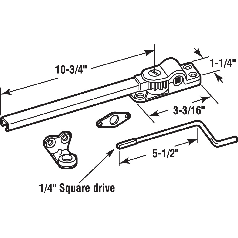 10-3/4 in. Chrome Plated Reversible Casement Window Operator, for Parlyn Windows (Single Pack)