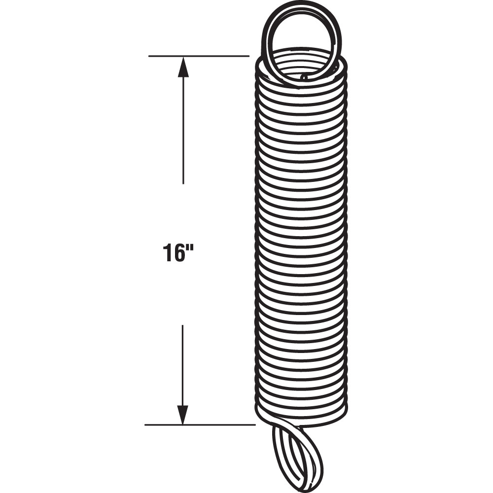 Garage Door Extension Spring, 16 in., Heavy Duty, Safety Cable