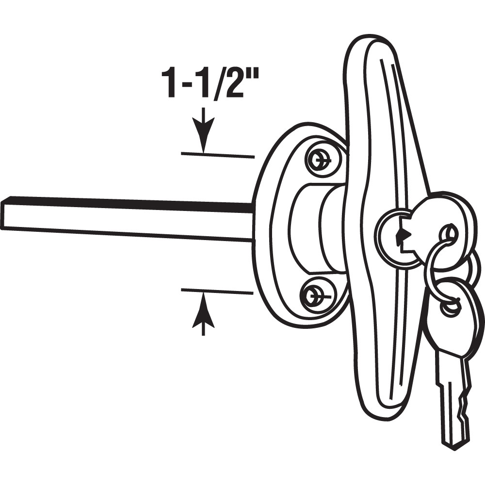 T-Locking Handle, Keyed Alike, 5/16 in. Square Shaft, Chrome (2