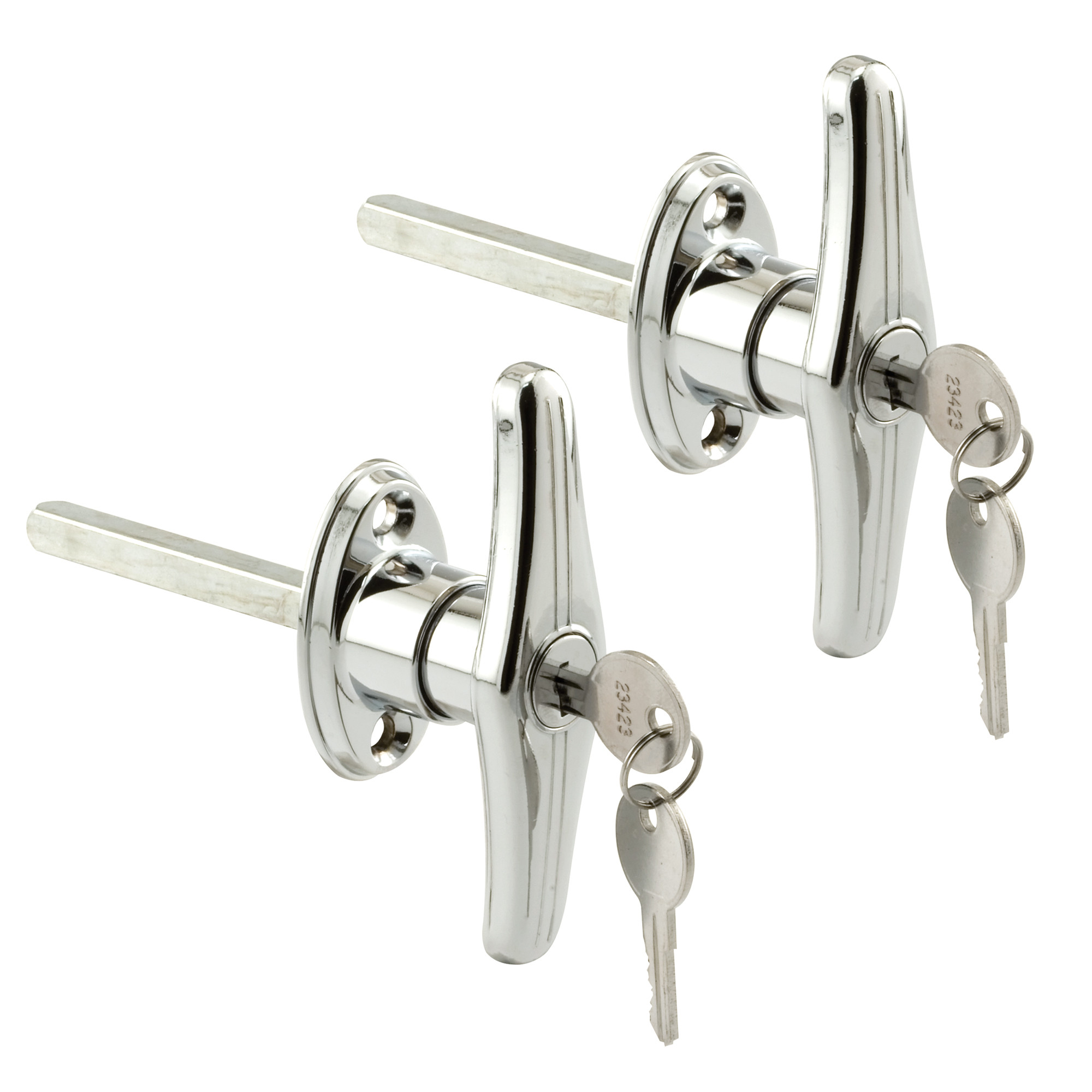 ☆たま☆T&A No.21 T-Locking Handle, Keyed Alike, 5/16 in. Square Shaft, Chrome (2