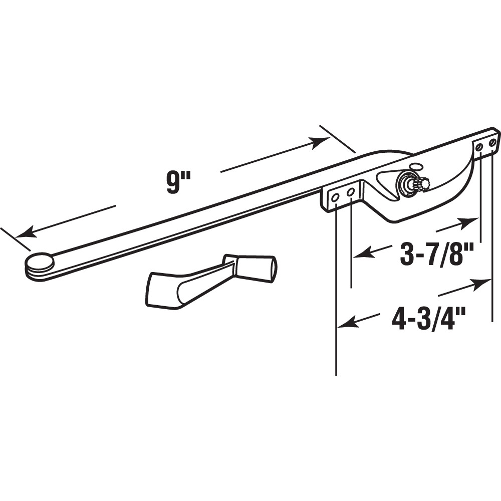 9 in. Aluminum Teardrop Type Right-Hand Casement Operator (Single Pack)
