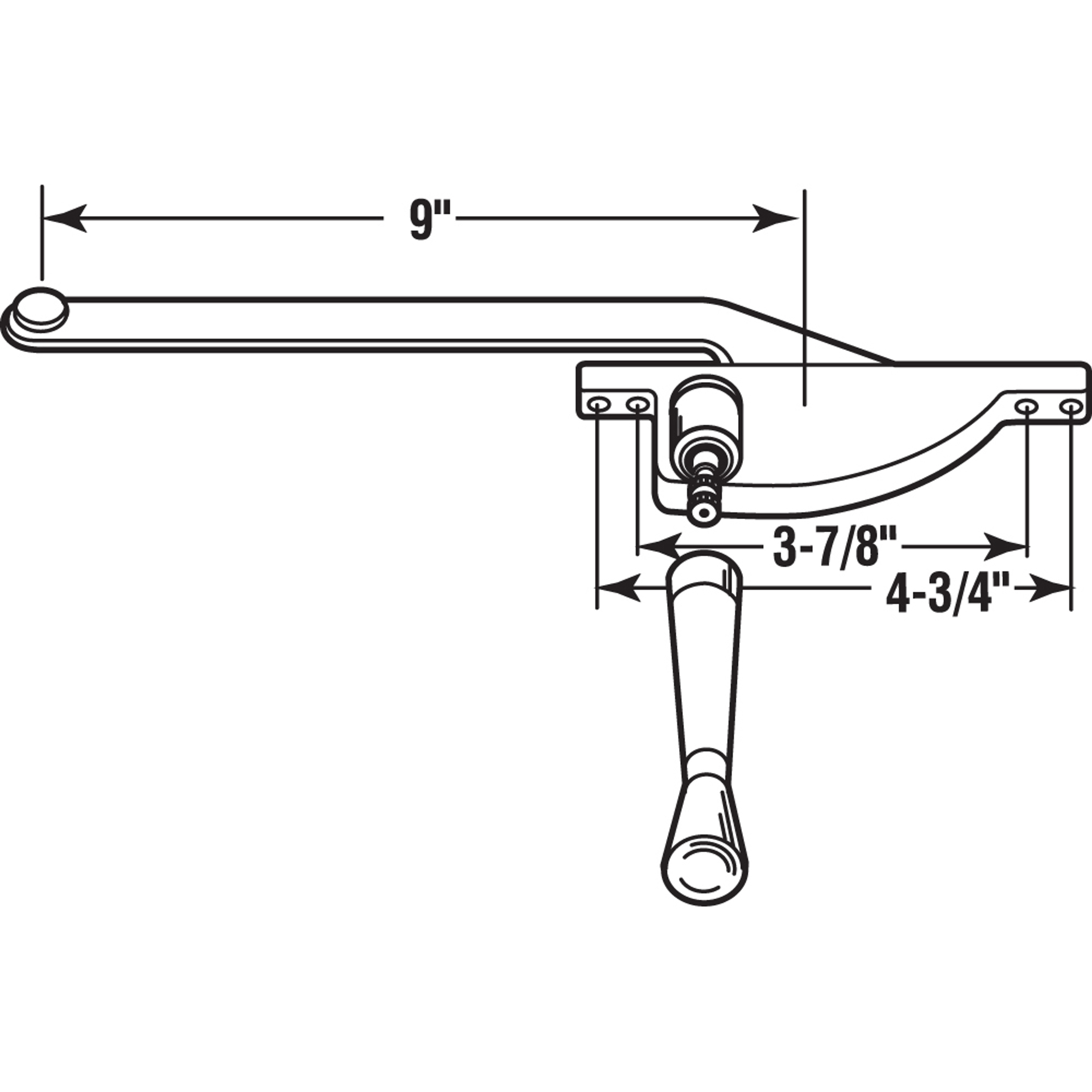 9 in. Aluminum Diecast, Casement Operator, Right Hand, Teardrop Type (Single Pack)