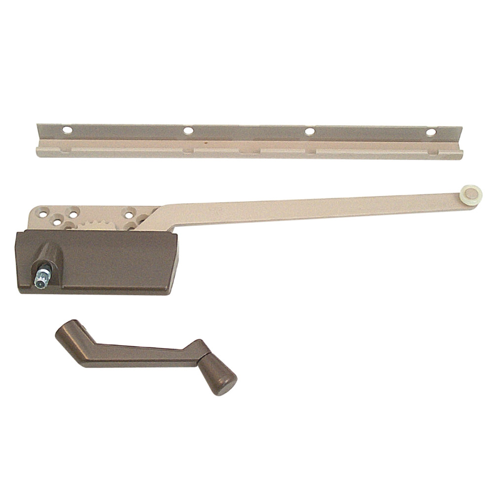 9-1/2 in. Bronze Left-Arm Wood Casement Operator with Track (Single Pack)