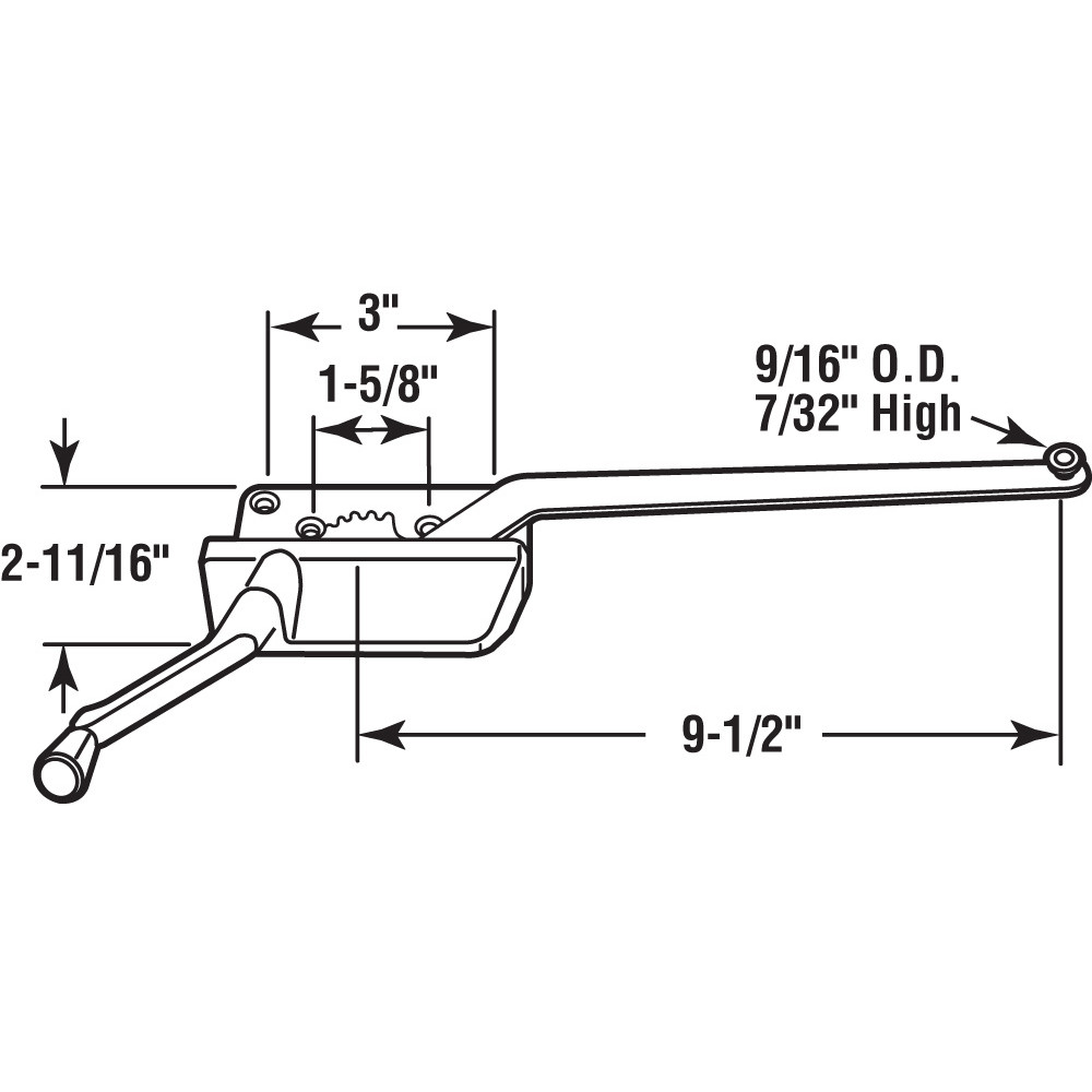 9-1/2 in., Bronze, Left Hand Casement Operator (Single Pack)
