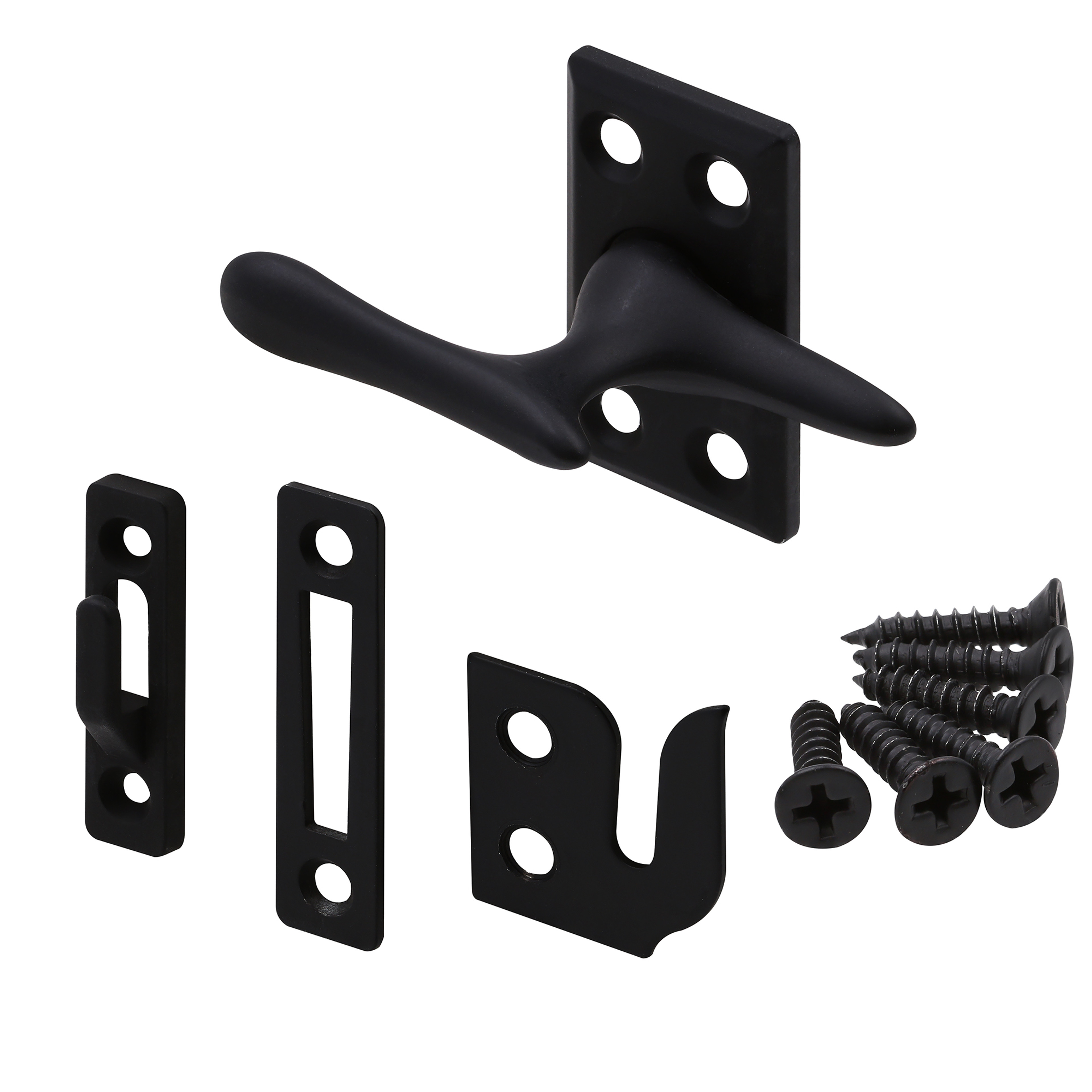 1-7/8 in. Diecast and Steel Matte Black Casement Window Sash Lock (Single Pack)