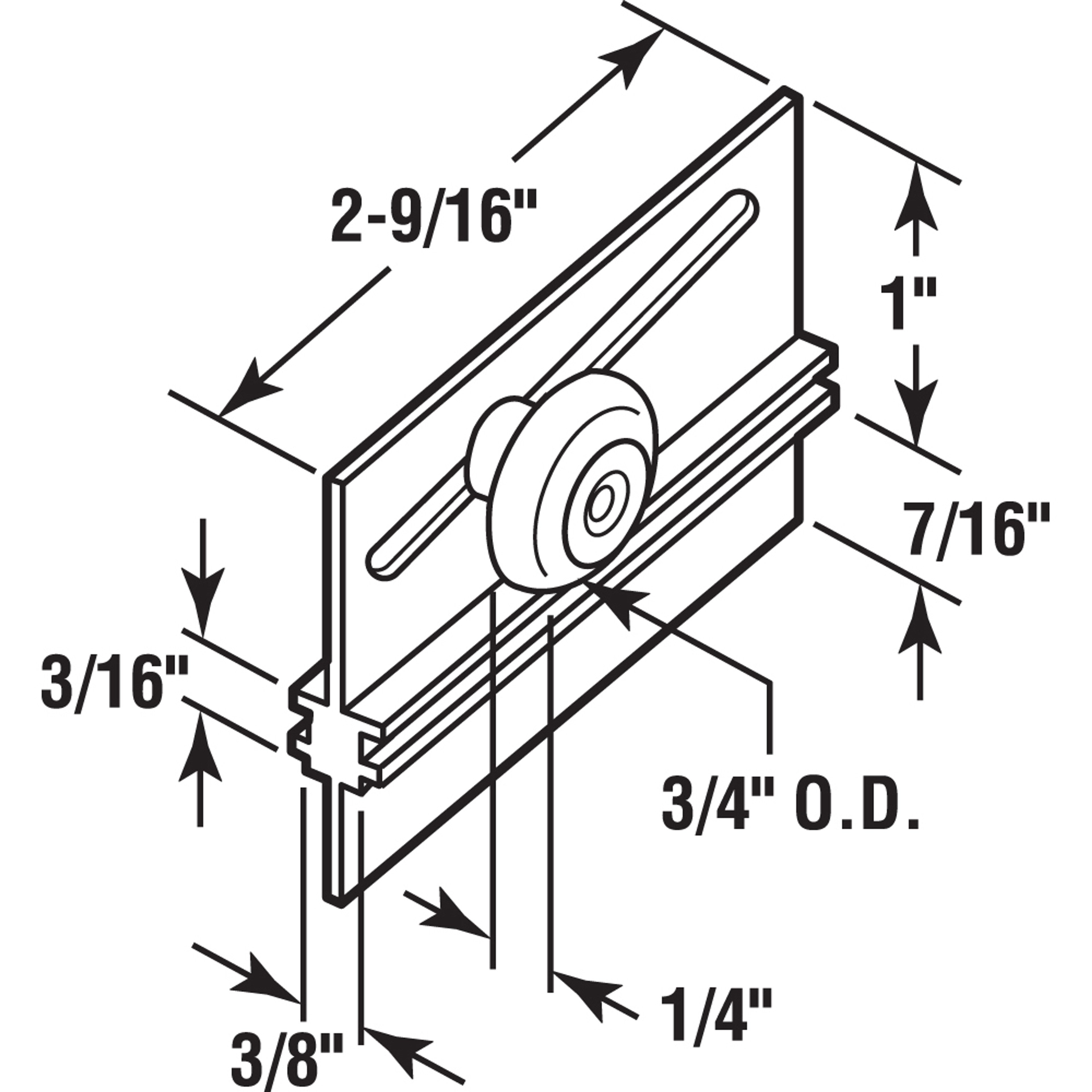 Aluminum, Shower Door Top Roller, for Premiere Shower Doors (2 Pack)