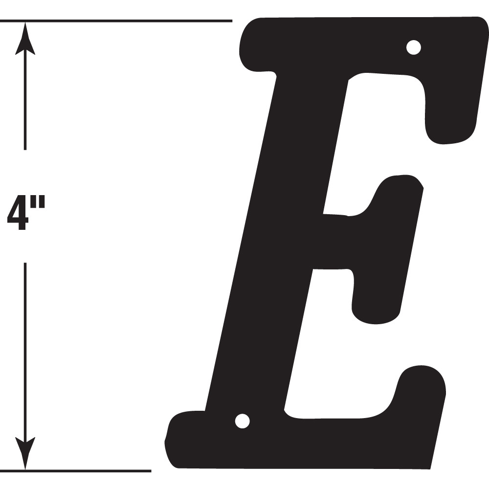 4 in. House Letter E, Diecast, Black Finish (2 Pack)