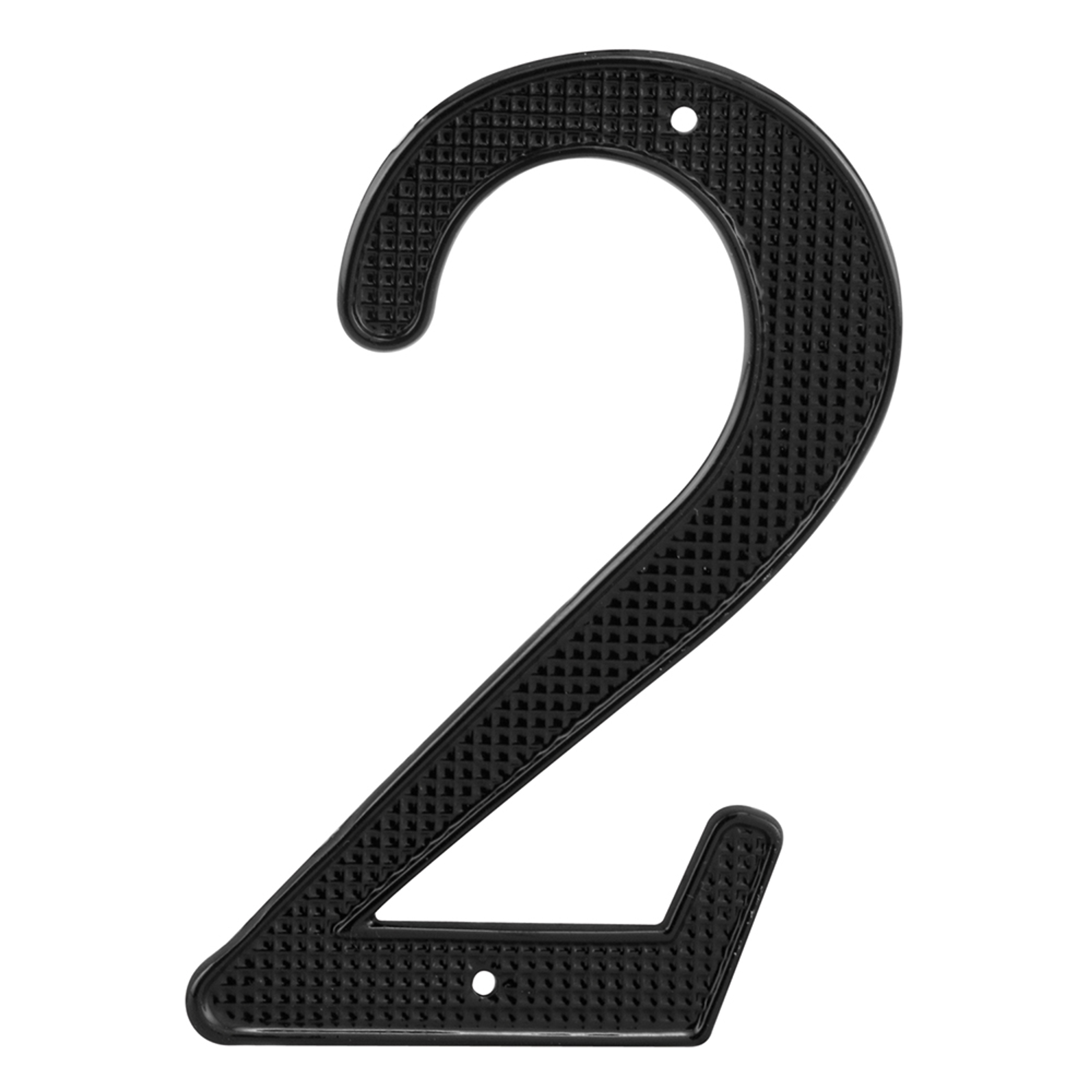4 in. House Number 2, Diecast, Black Finish (2 Pack)