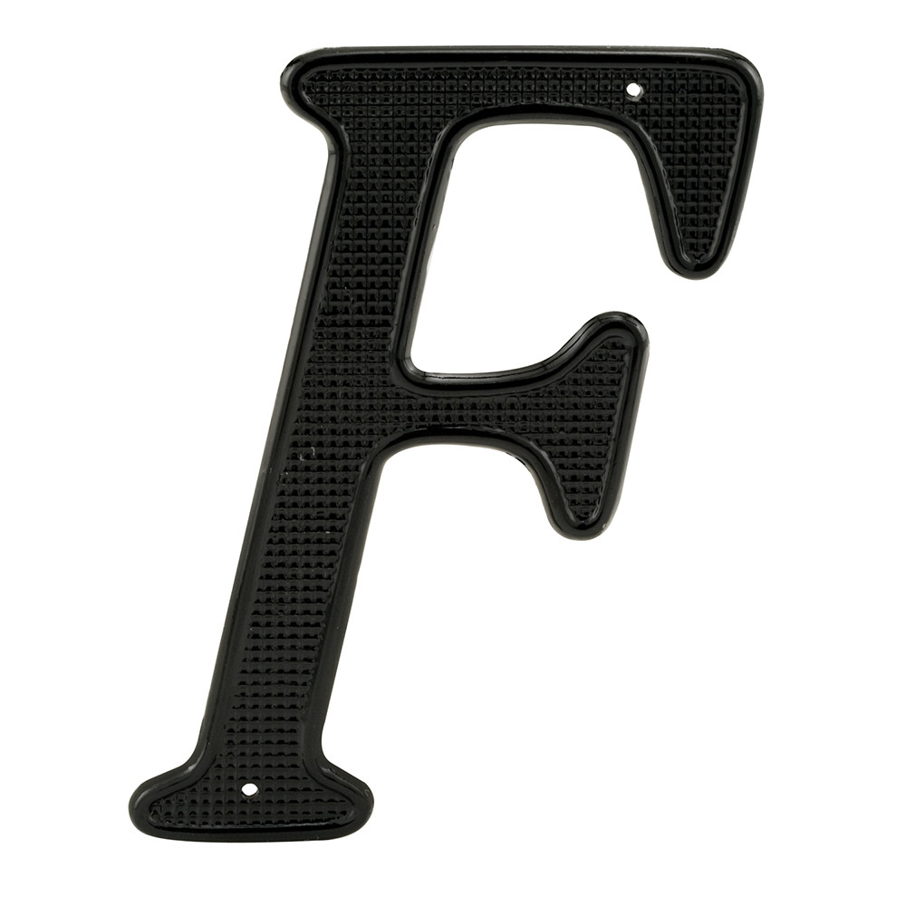 4 in. House Letter F, Diecast, Black Finish (2 Pack)