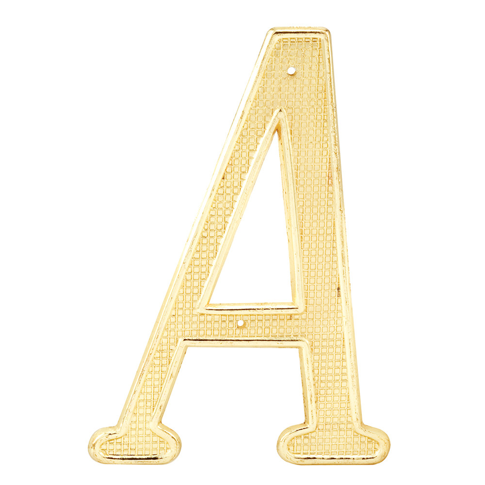4 in. House Letter A, Diecast, Brass Finish (2 Pack)