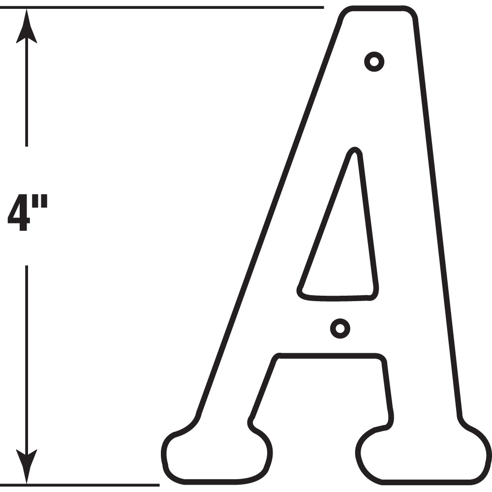 4 in. House Letter A, Diecast, Brass Finish (2 Pack)