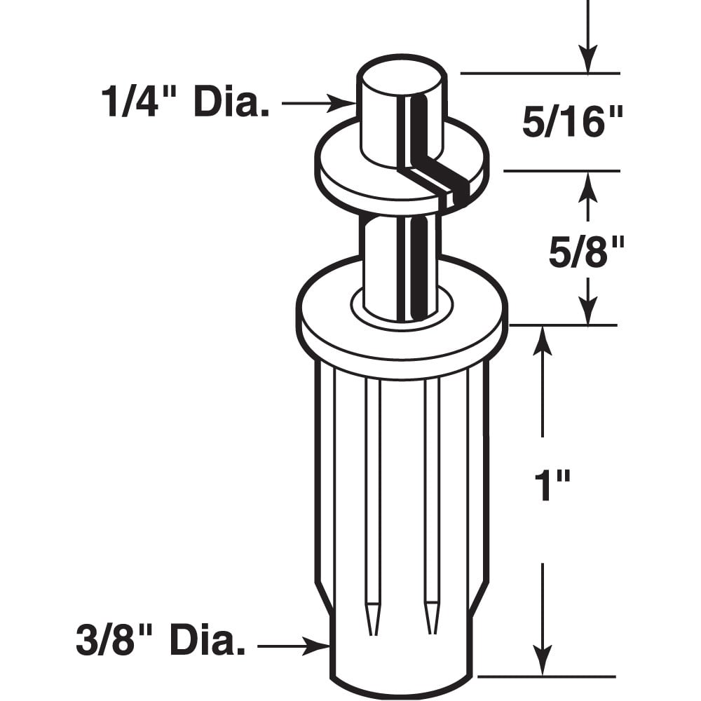  3/8 in. Nylon Spring-Loaded Top Pivot with 1/4 in. Steel Pin, fits Alliance Doors (2 Pack)