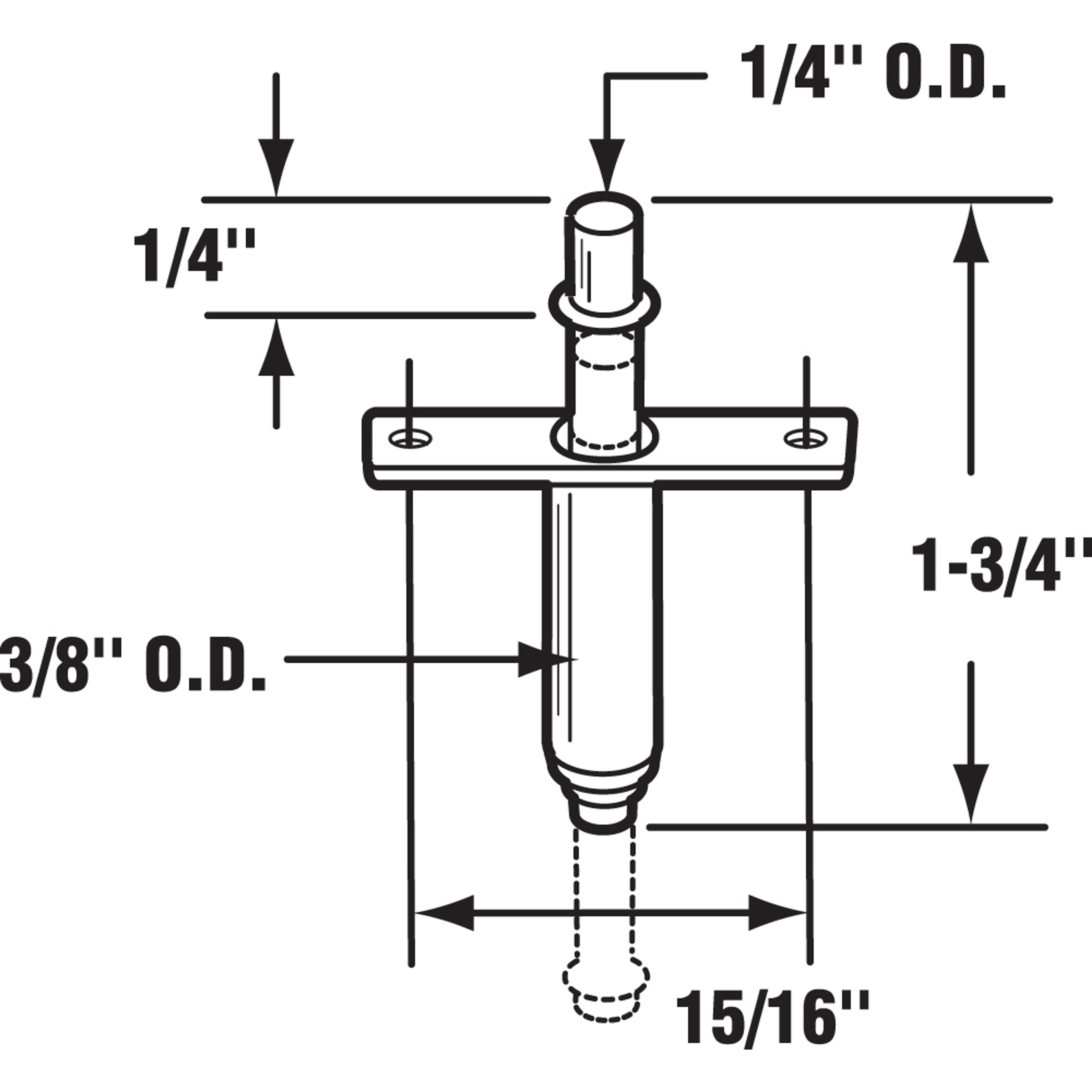  Bi-Fold Door Top Pivot, 3/8 in. Base, Steel (2 Pack)